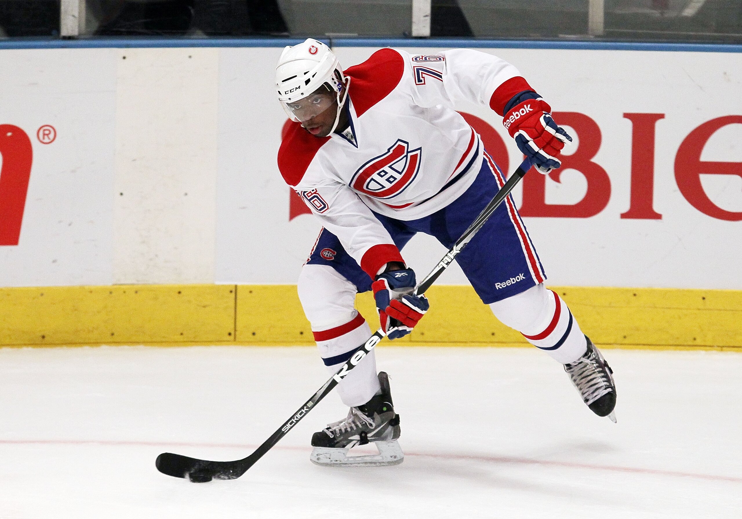 NEW YORK, NY - JANUARY 11:  P.K. Subban #76 of the Montreal Canadiens skates against the New York Rangers on January 11, 2011 at Madison Square Garden in New York City. Montreal defeated the Rangers 2-1.  (Photo by Jim McIsaac/Getty Images)