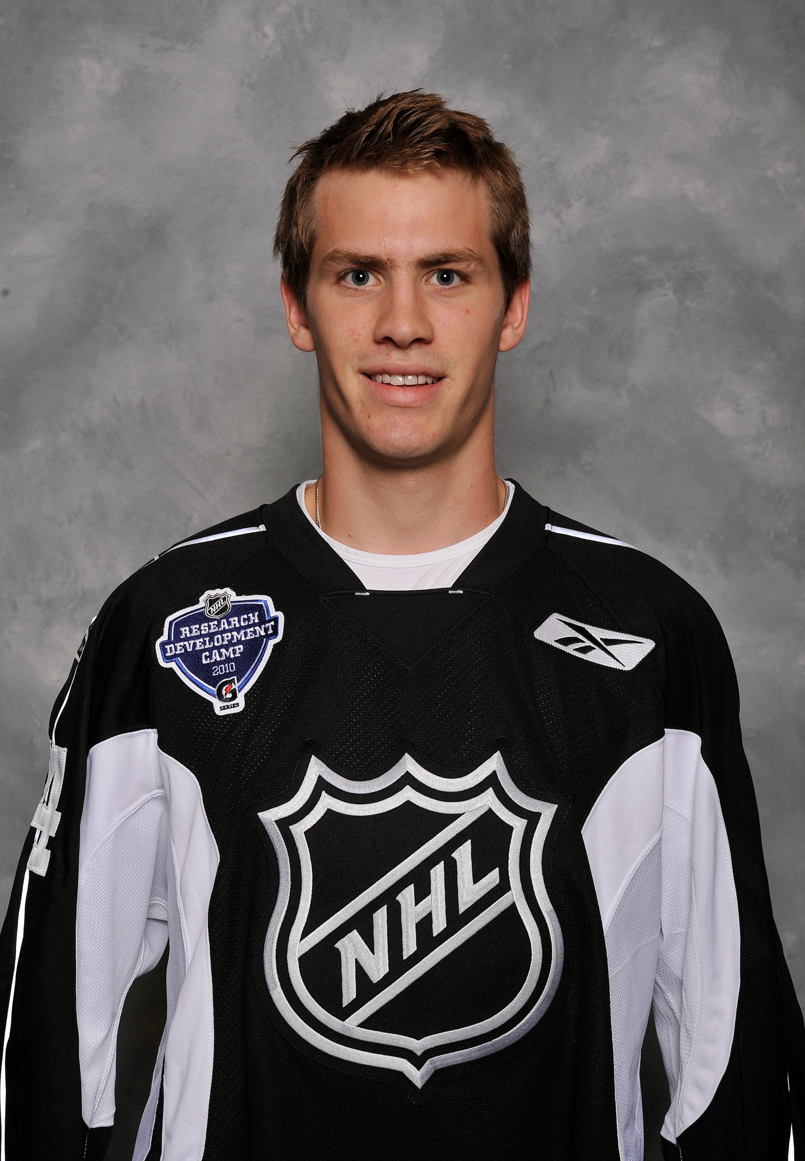 TORONTO - AUGUST 17: Boone Jenner poses for a portrait during the 2010 NHL Research, development and orientation camp at the Mastercard Centre for Hockey Excellence August 17, 2010 in Toronto, Ontario, Canada. (Photo by Graig Abel/Getty Images)