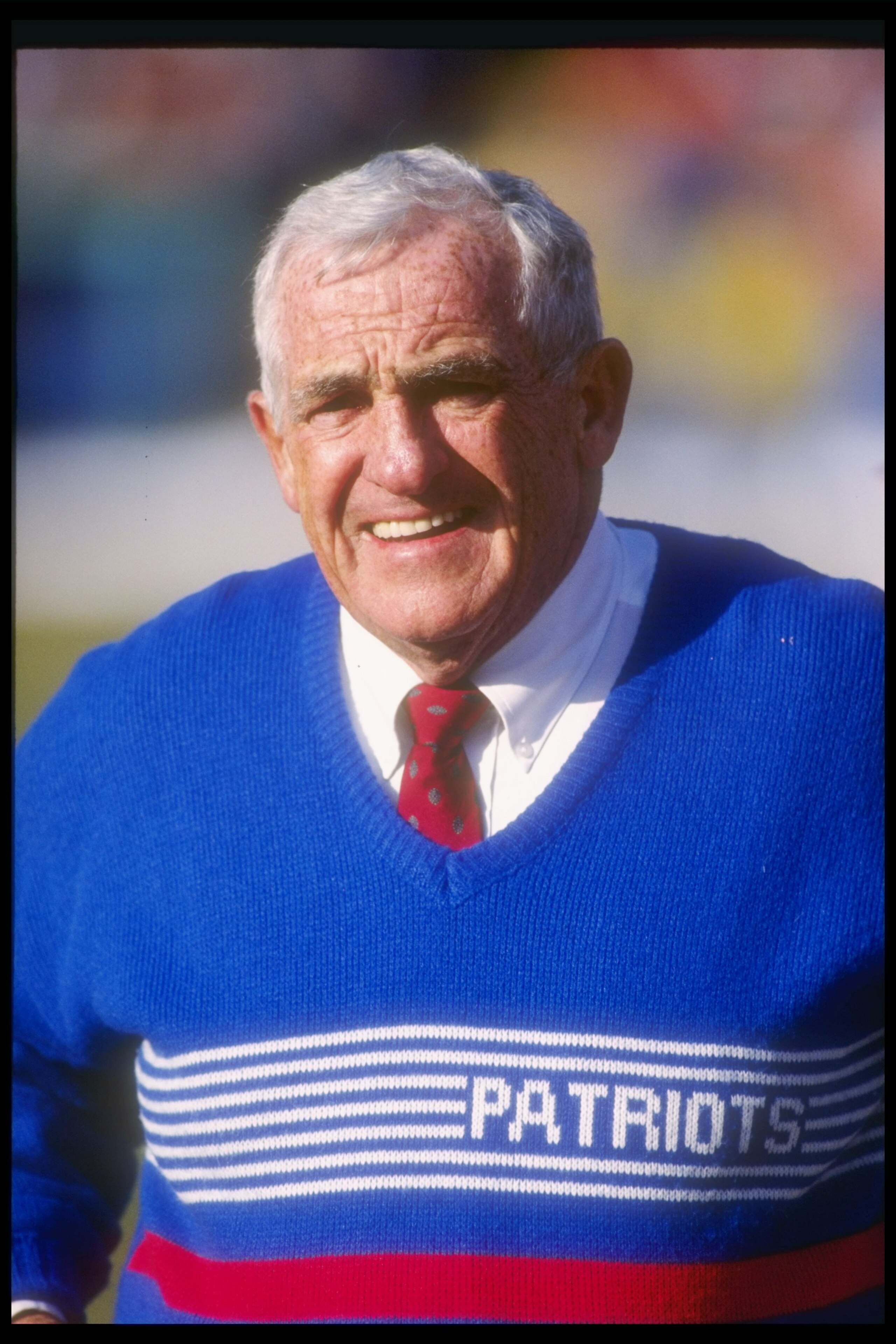 1 Dec 1991:  New England Patriots head coach Dick MacPherson looks on during a game against the Denver Broncos at Mile High Stadium in Denver, Colorado.  The Broncos won the game, 20-3. Mandatory Credit: Tim DeFrisco  /Allsport
