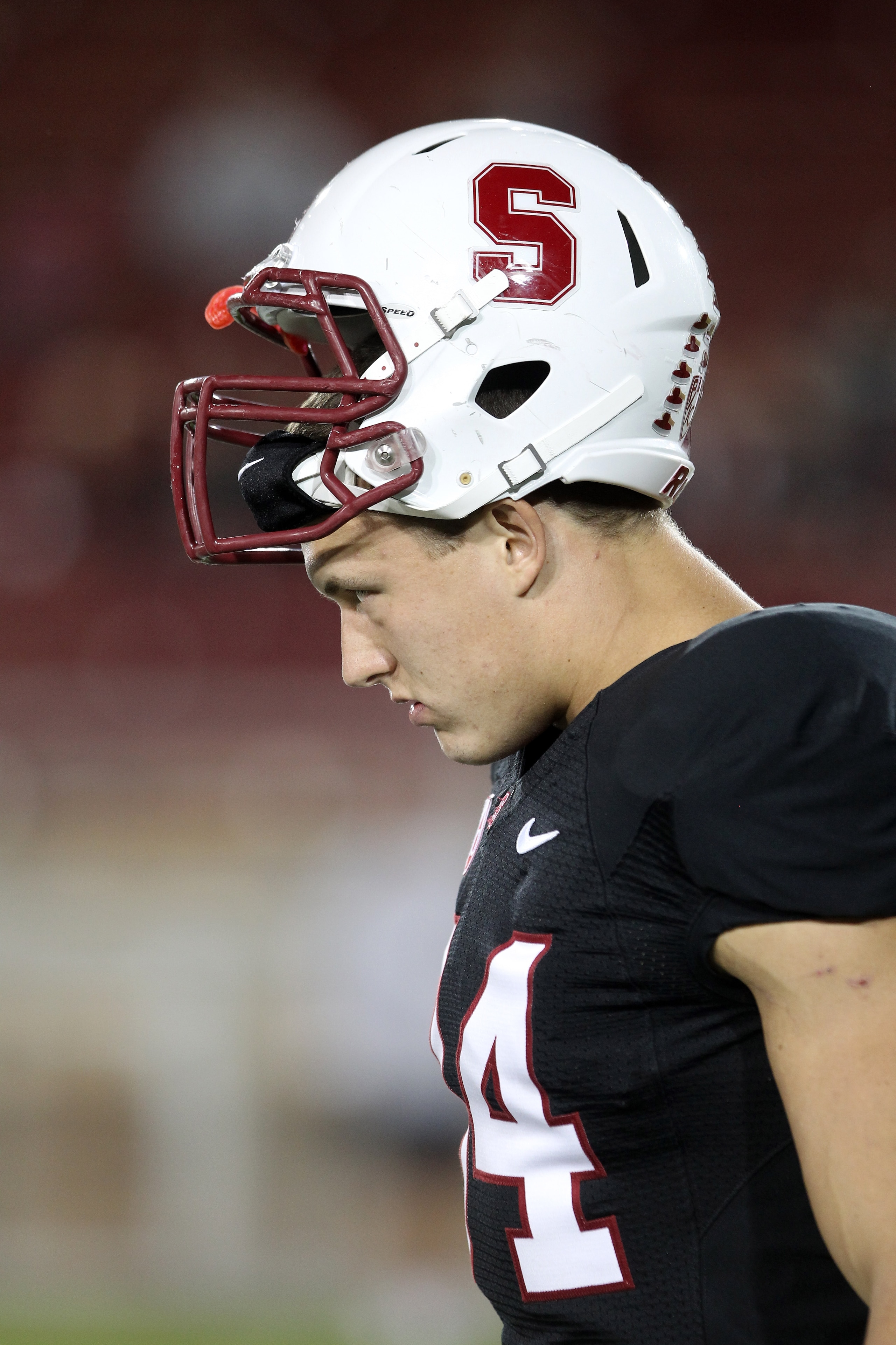 PALO ALTO, CA - SEPTEMBER 18:  Thomas Keiser #94 of the Stanford Cardinal warms up before their game against the Wake Forest Demon Deacons at Stanford Stadium on September 18, 2010 in Palo Alto, California.  (Photo by Ezra Shaw/Getty Images)