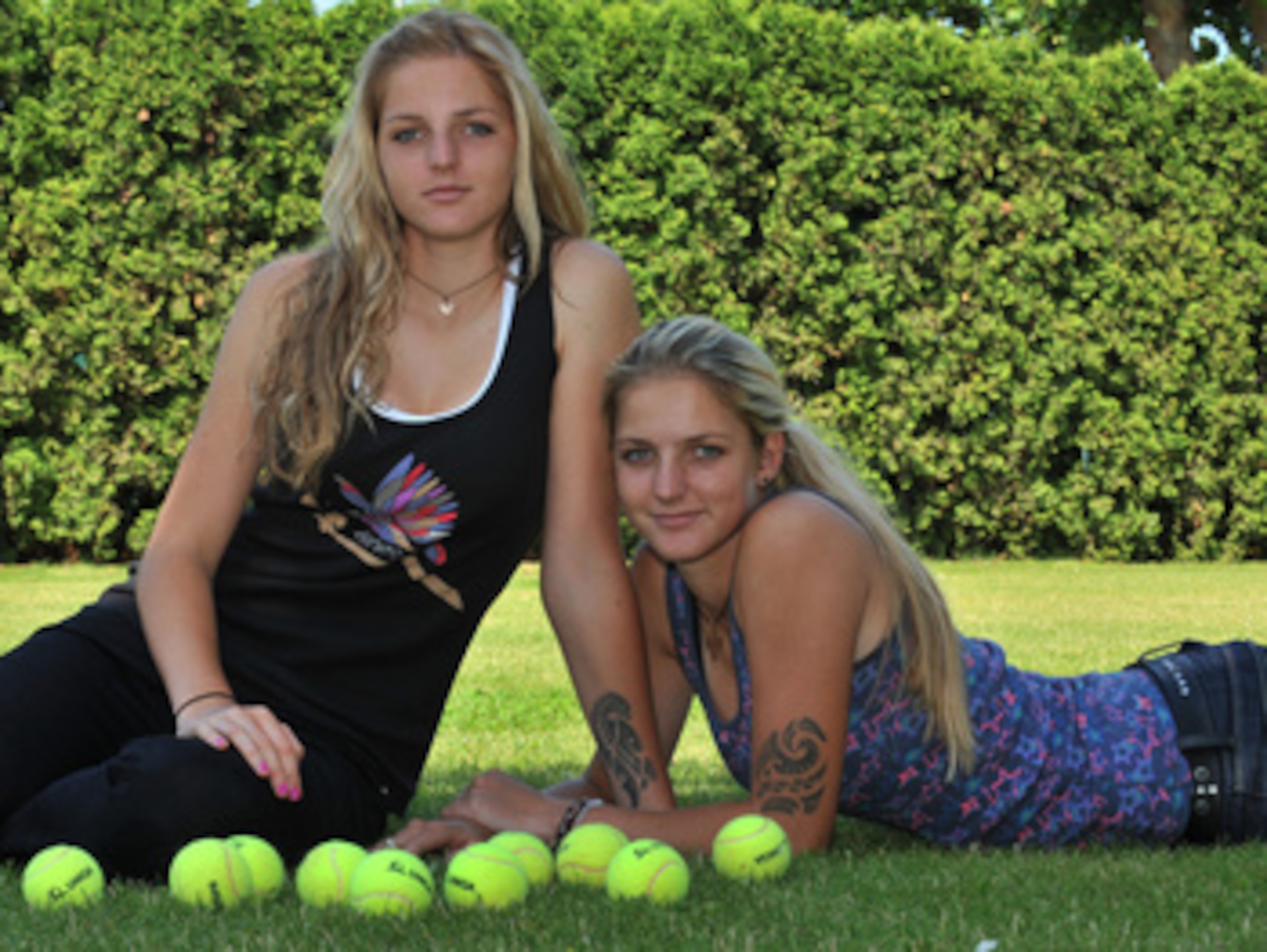 The Pliskovas strike a pose.