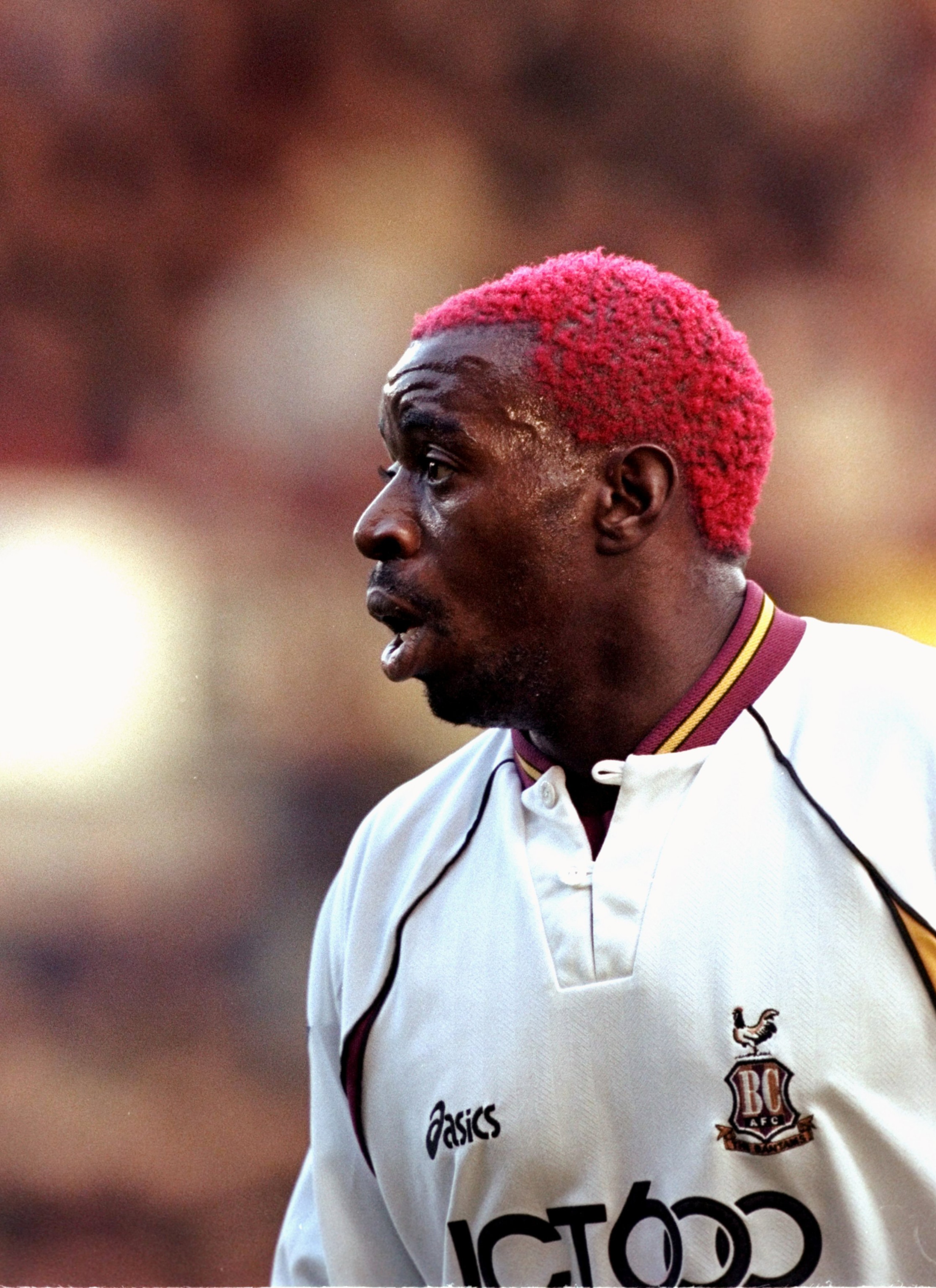 12 Feb 2000:  Jamie Lawrence of Bradford City during the FA Carling Premiership match against West Ham United at Upton Park in London. West Ham won 5-4. \ Mandatory Credit: Stu Forster /Allsport