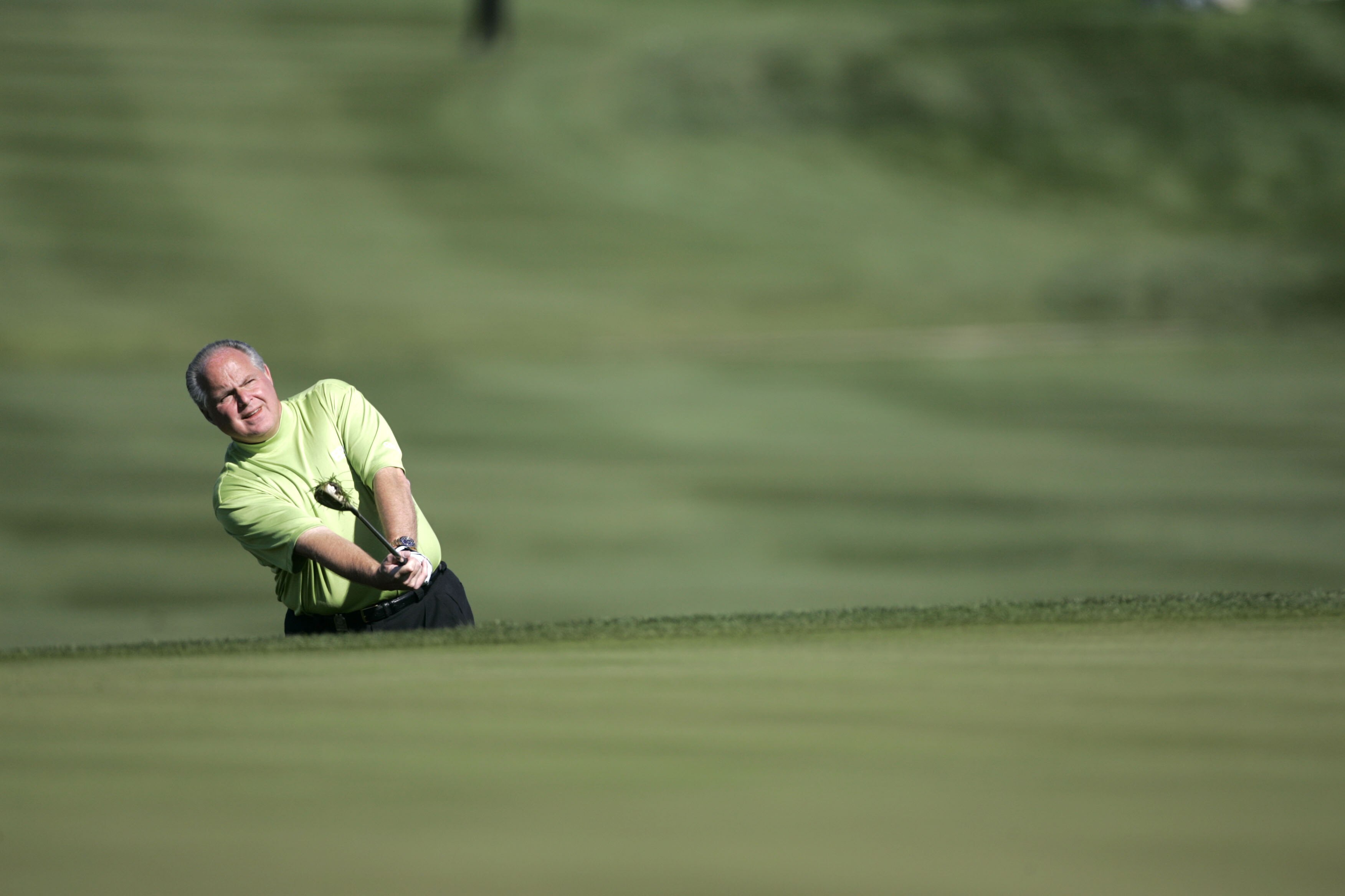 UNITED STATES - JANUARY 21:  Rush Limbaugh during the fourth round of the Bob Hope Chrysler Classic held at The Classic Club in Palm Desert, California on Saturday, January 21, 2006  (Photo by Sam Greenwood/Getty Images)
