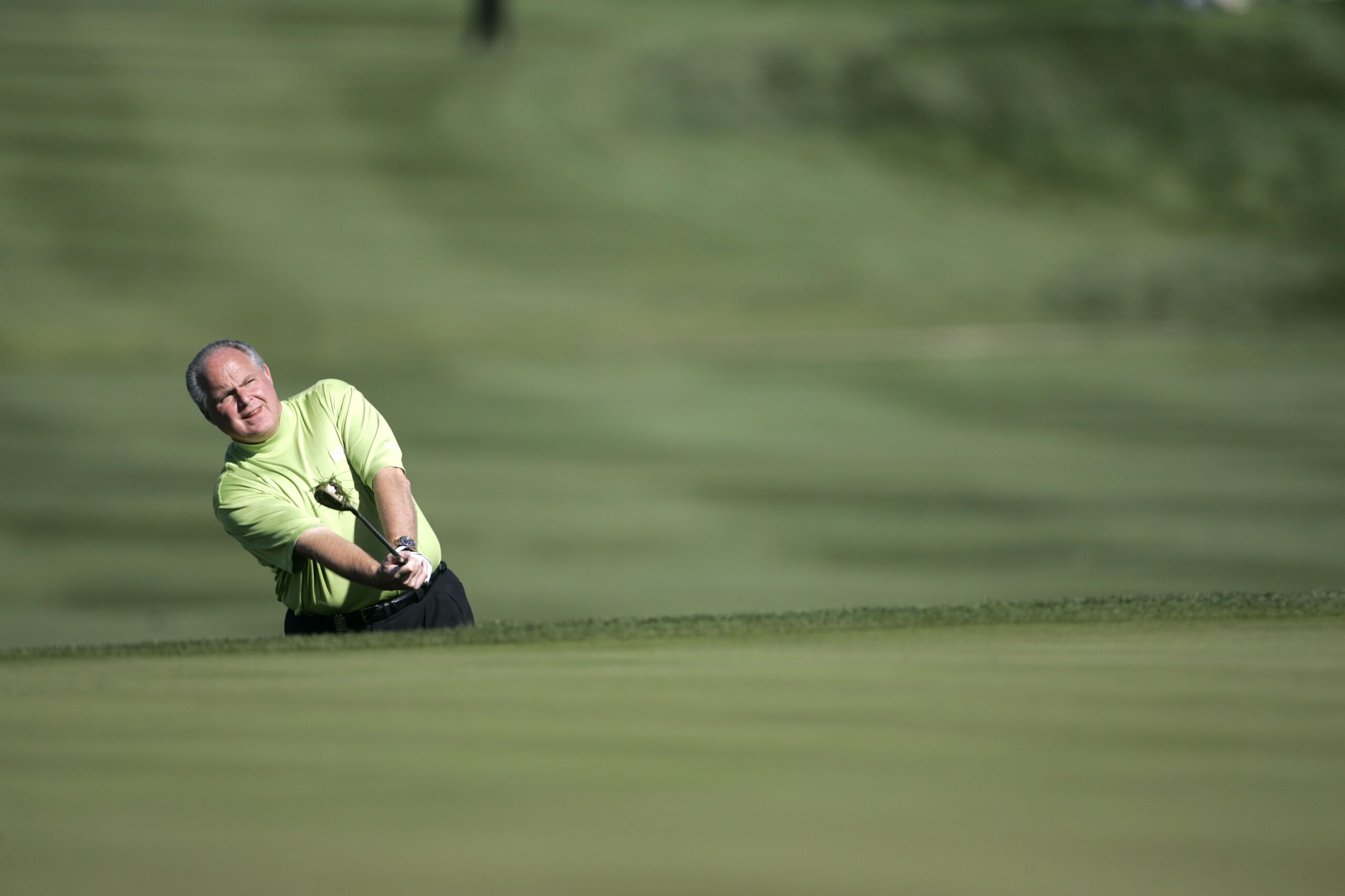 UNITED STATES - JANUARY 21:  Rush Limbaugh during the fourth round of the Bob Hope Chrysler Classic held at The Classic Club in Palm Desert, California on Saturday, January 21, 2006  (Photo by Sam Greenwood/Getty Images)