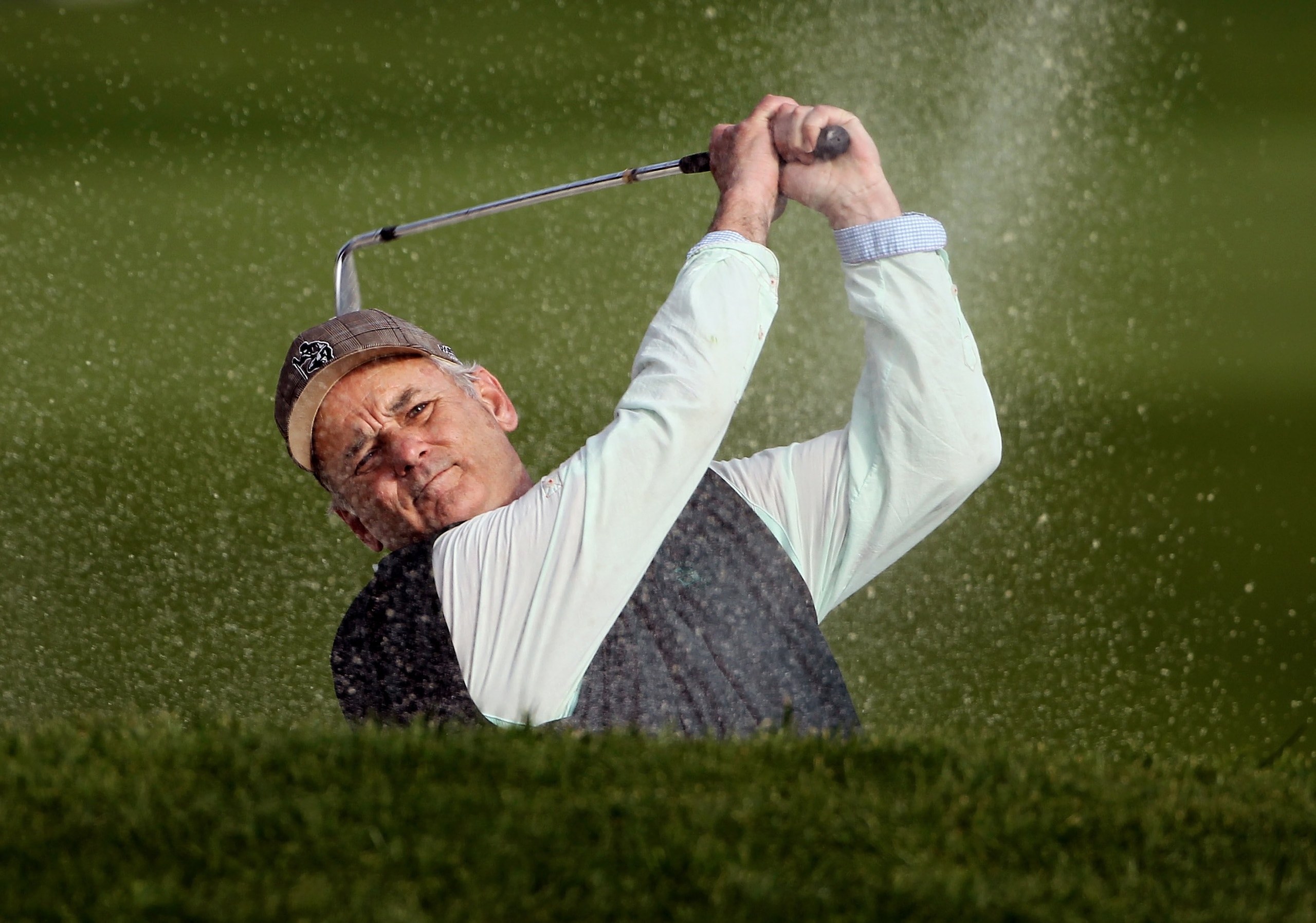 PEBBLE BEACH, CA - FEBRUARY 13:  Actor Bill Murray in action during round three of the AT&T Pebble Beach National Pro-Am at Pebble Beach Golf Links on February 13, 2010 in Pebble Beach, California.  (Photo by Ezra Shaw/Getty Images)