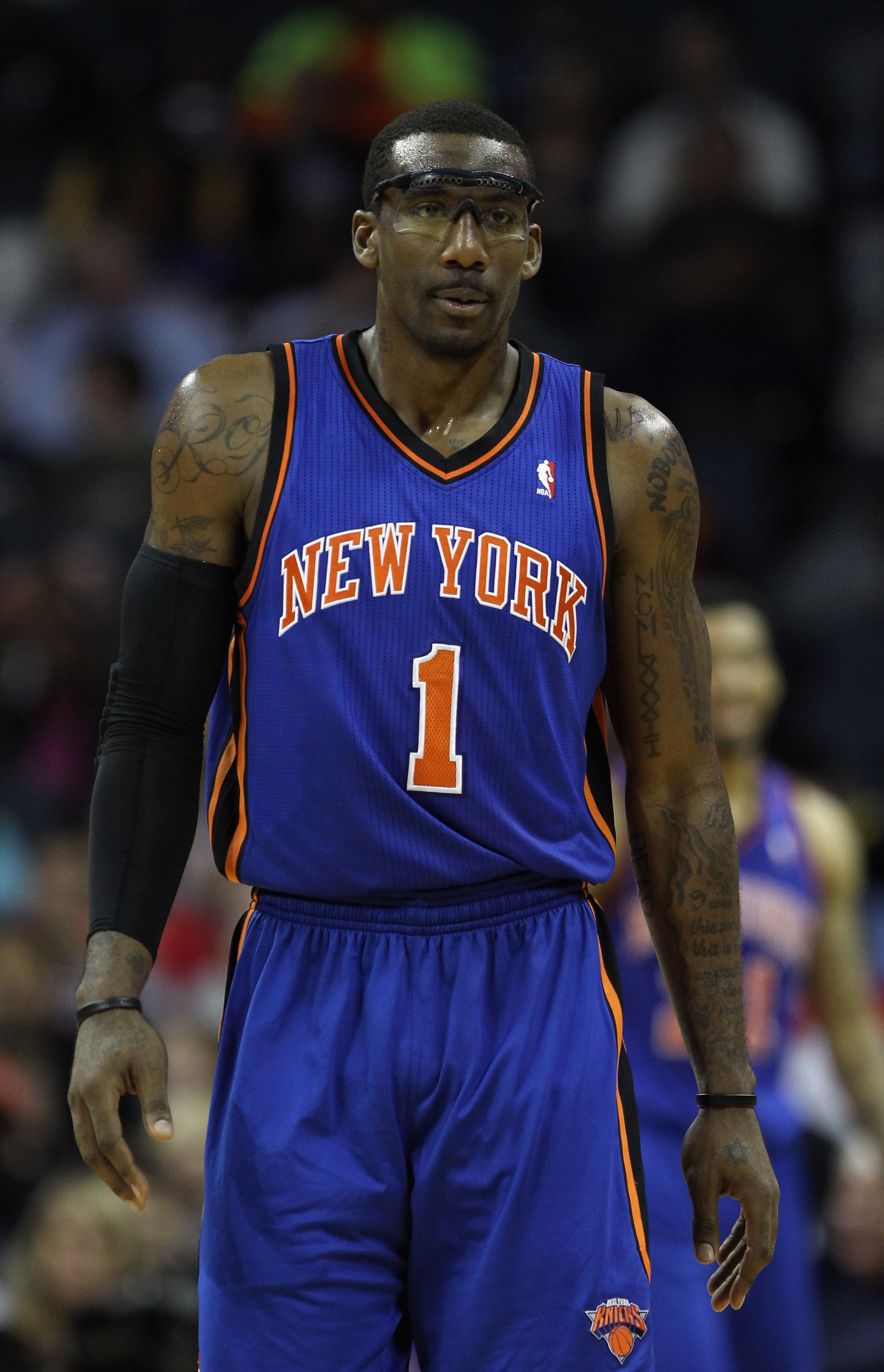 CHARLOTTE, NC - NOVEMBER 24:  Amare Stoudemire #1 of the New York Knicks during his game against the Charlotte Bobcats at Time Warner Cable Arena on November 24, 2010 in Charlotte, North Carolina.  NOTE TO USER: User expressly acknowledges and agrees that