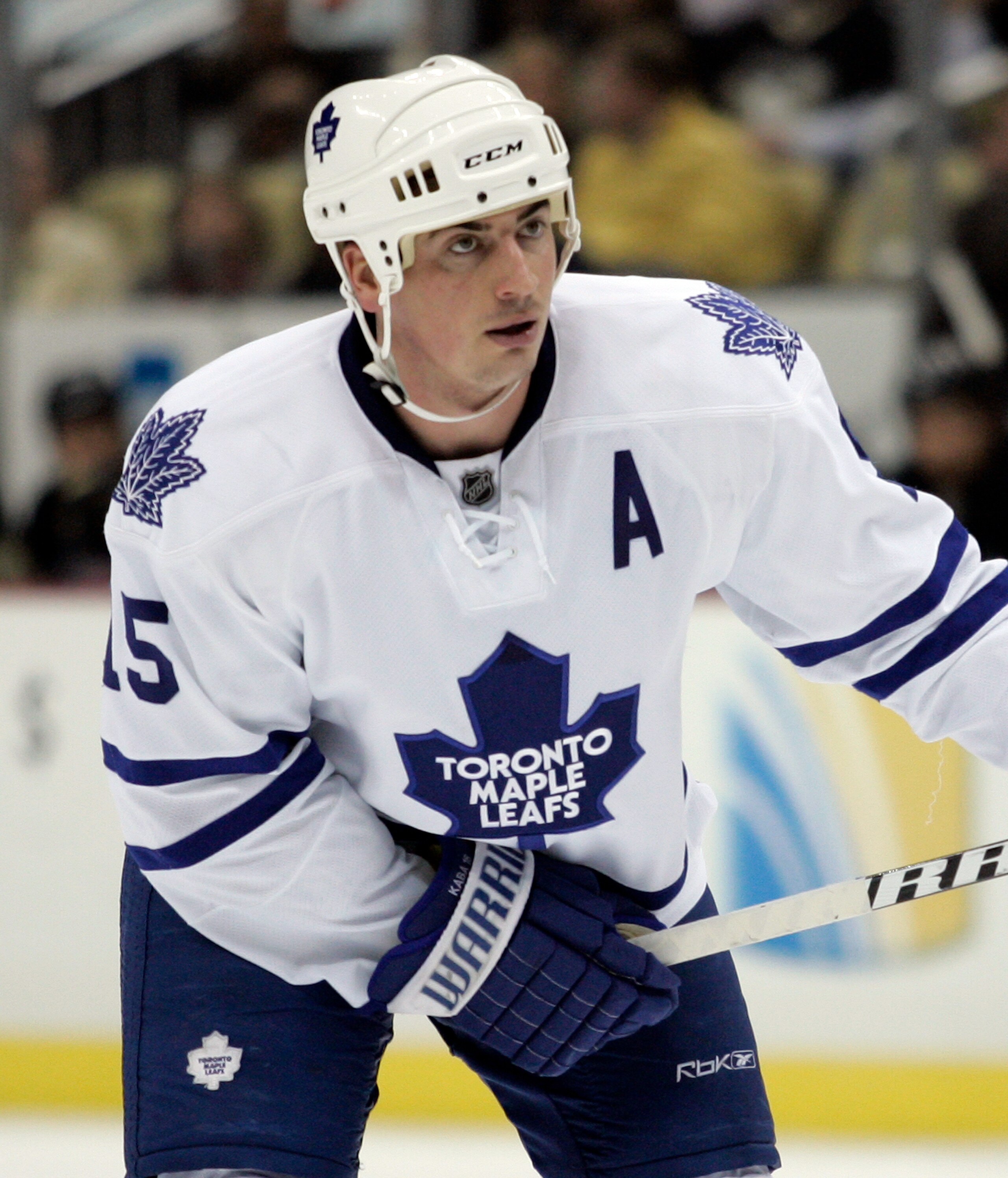 PITTSBURGH, PA - DECEMBER 08:  Tomas Kaberle #15 of the Toronto Maple Leafs skates against the Pittsburgh Penguins at Consol Energy Center on December 8, 2010 in Pittsburgh, Pennsylvania.  Penguins defeated the Maple Leafs 5-2.  (Photo by Justin K. Aller/