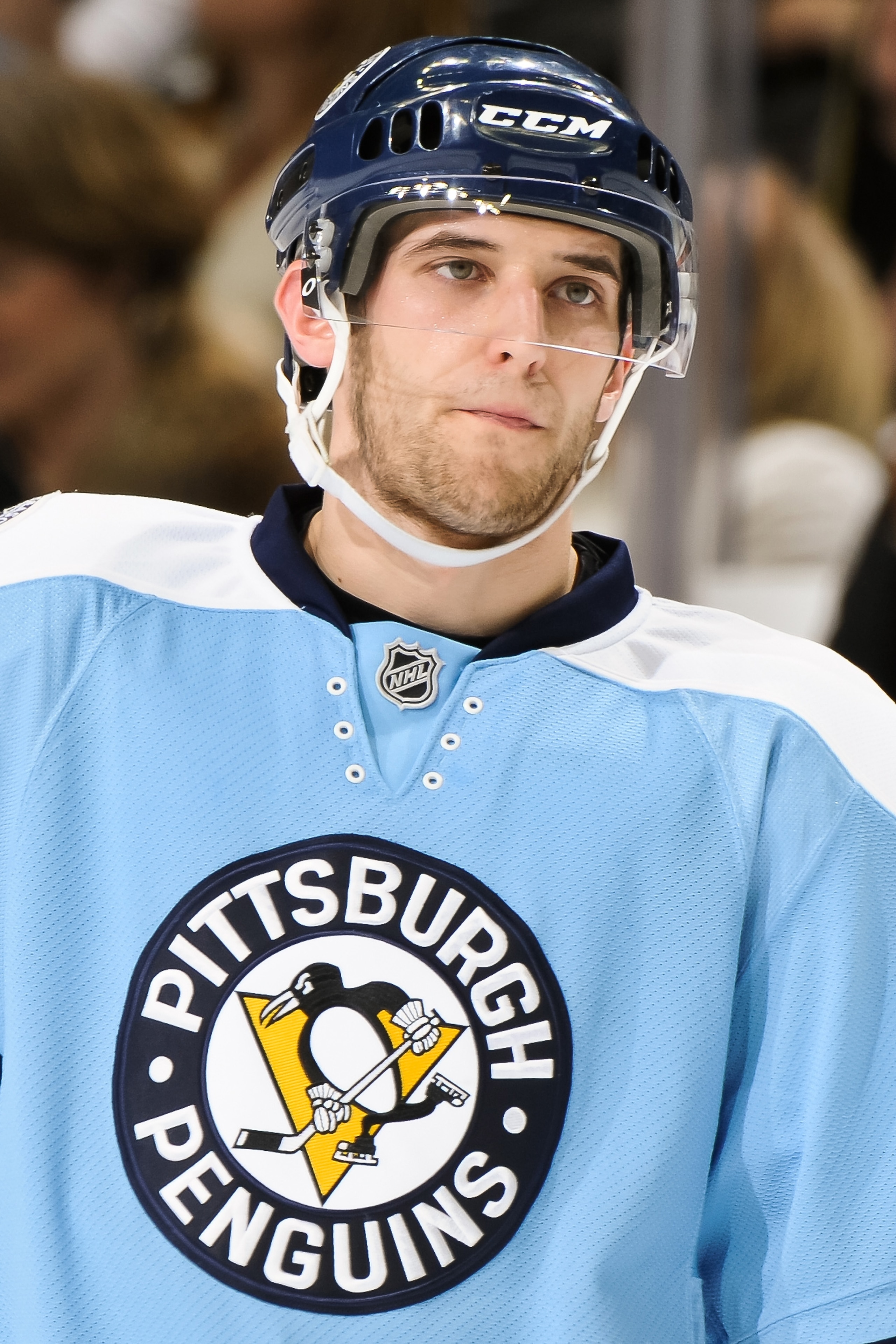 PITTSBURGH, PA - JANUARY 08:  Alex Goligoski #3 of the Pittsburgh Penguins takes a breather against the Minnesota Wild on January 8, 2011 at CONSOL Energy Center in Pittsburgh, Pennsylvania.  (Photo by Jamie Sabau/Getty Images)
