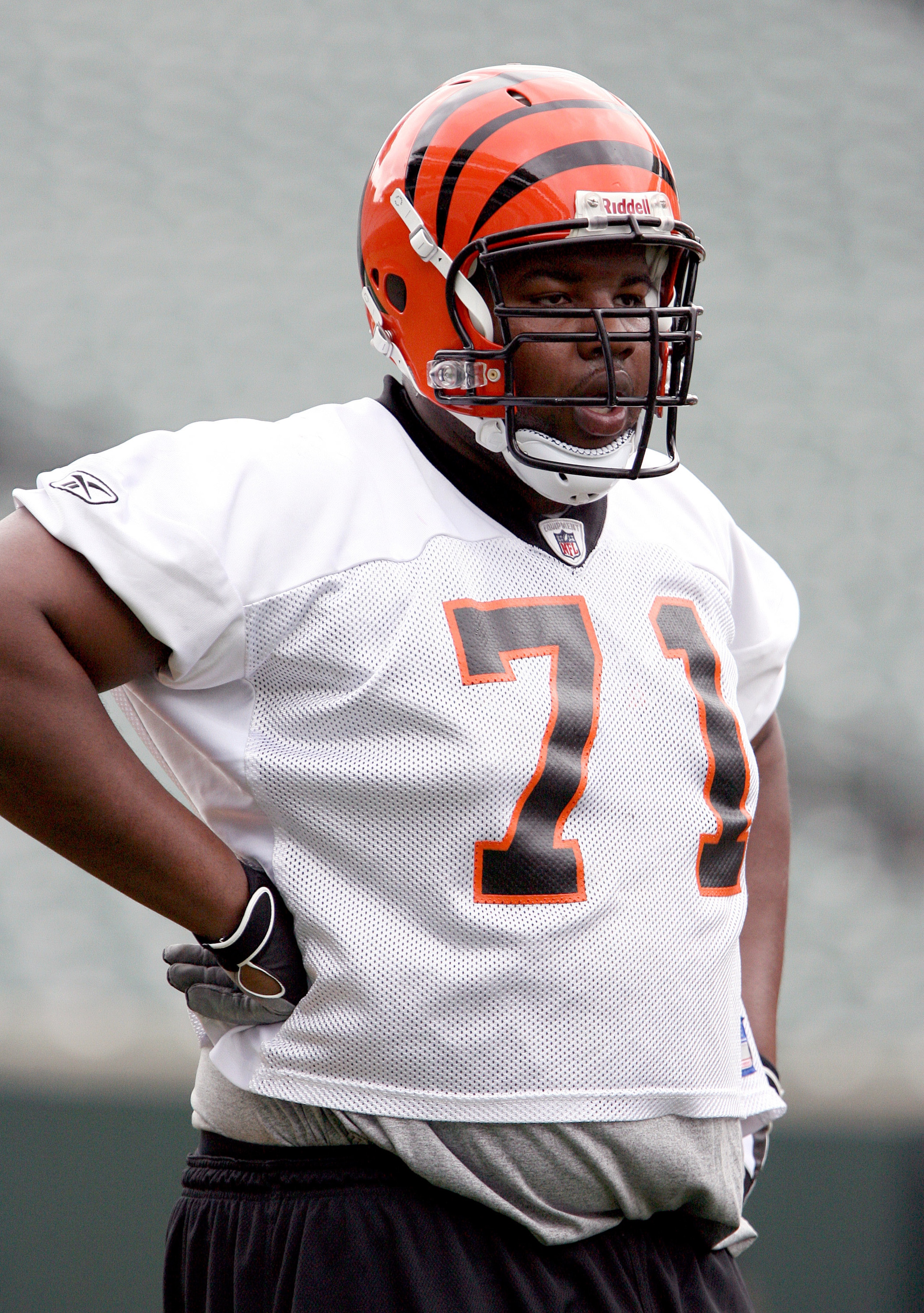 CINCINNATI, OH - MAY 1: First round draft pick Andre Smith #71 of the Cincinnati Bengals waits his turn for a drill during rookie minicamp at Paul Brown Stadium on May 1, 2009 in Cincinnati, Ohio. (Photo by Mark Lyons/Getty Images) CINCINNATI, OH - MAY 1: First round draft pick Andre Smith #71 of the Cincinnati Bengals waits his turn for a drill during rookie minicamp at Paul Brown Stadium on May 1, 2009 in Cincinnati, Ohio. (Photo by Mark Lyons/Getty Images)