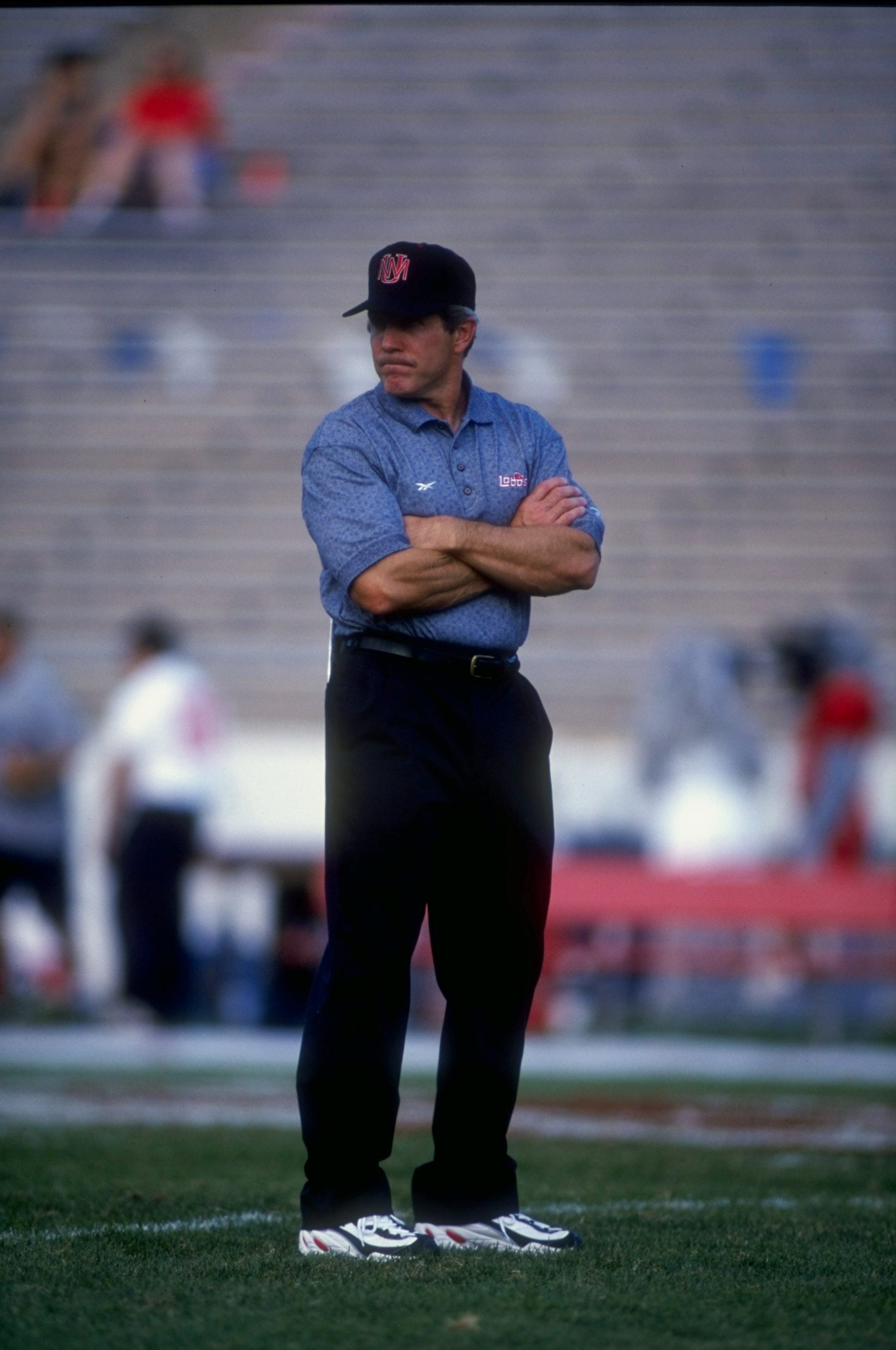 12 Sep 1998: Head coach Rocky Long of the New Mexico Lobos looks on during a game agianst the Utah State Aggies at the University Stadium in Albuquerque, New Mexico. The Lobos defeated the Aggies 39-36. 12 Sep 1998: Head coach Rocky Long of the New Mexico Lobos looks on during a game agianst the Utah State Aggies at the University Stadium in Albuquerque, New Mexico. The Lobos defeated the Aggies 39-36.