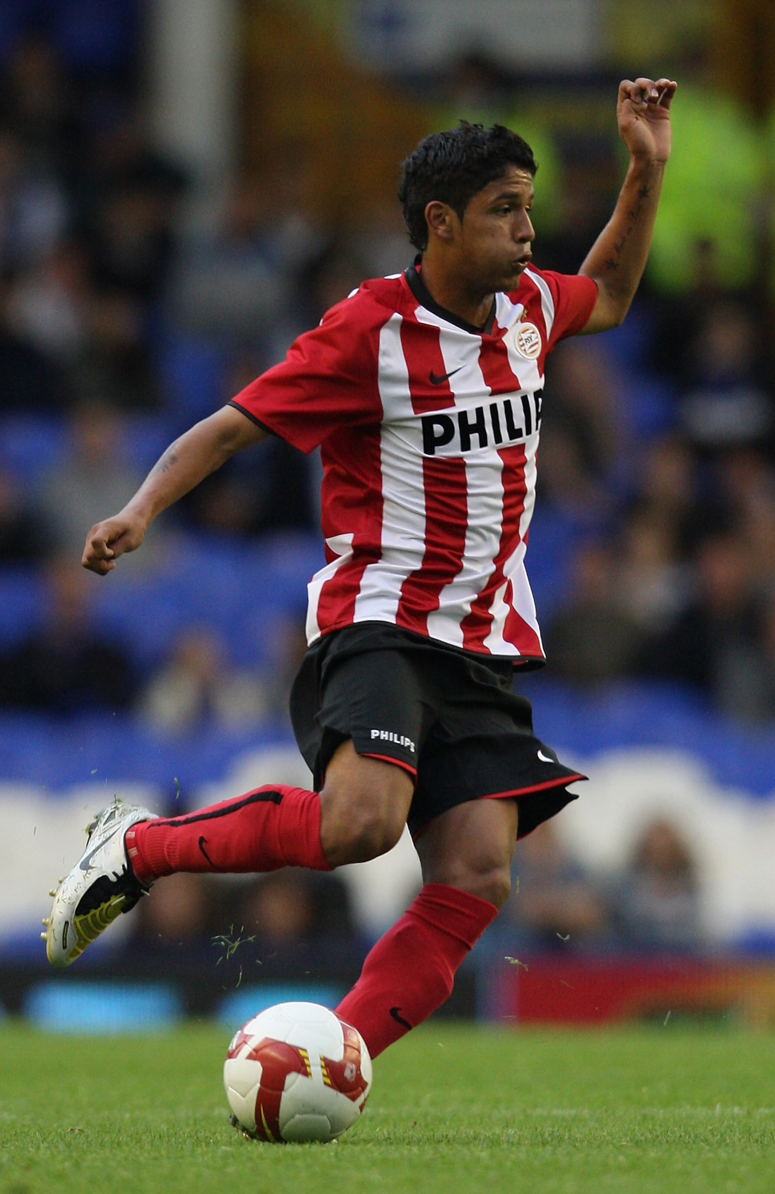LIVERPOOL, UNITED KINGDOM - AUGUST 09:  Reimond Manco of PSV Eindhoven pictured during the pre season friendly match between Everton and PSV Eindhoven at Goodison Park on August 9, 2008 in Liverpool, England.  (Photo by David Rogers/Getty Images)
