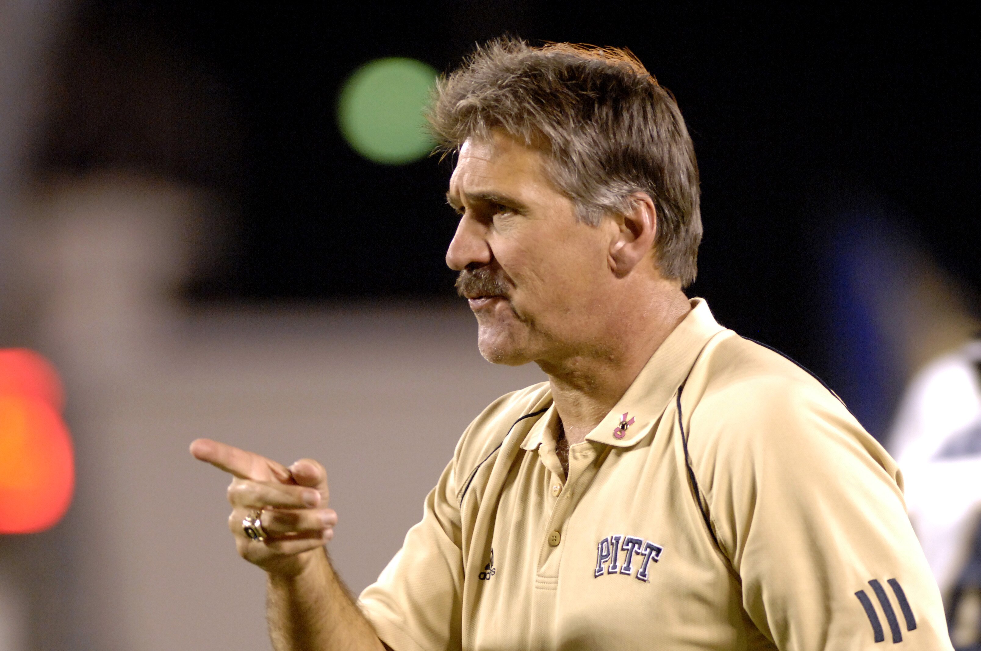 Pitt coach Dave Wannstedt against the University of Central Florida Oct. 13, 2006 in Orlando.  Pitt led at half time 38 - 0. (Photo by A. Messerschmidt/Getty Images)