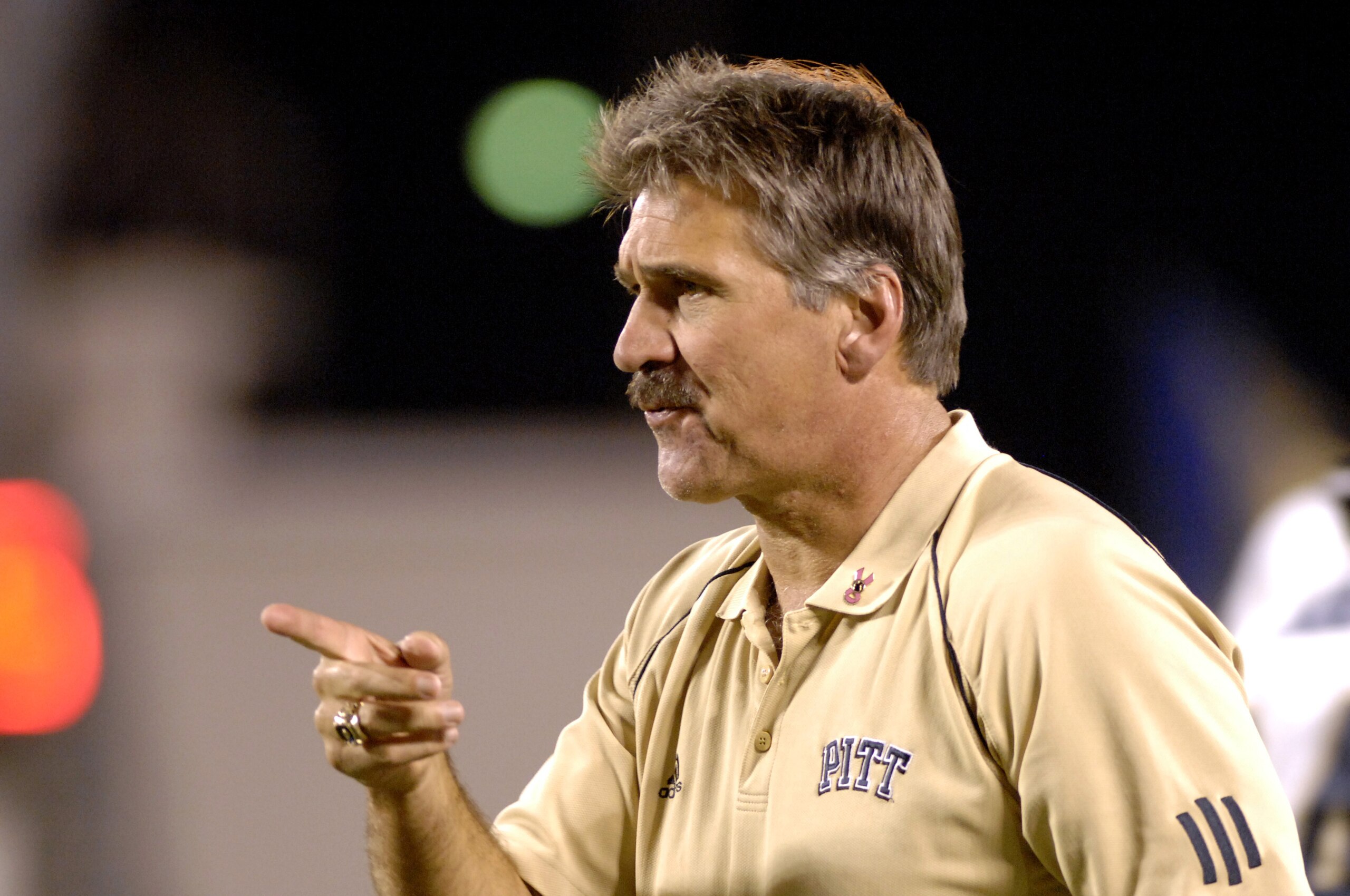 Pitt coach Dave Wannstedt against the University of Central Florida Oct. 13, 2006 in Orlando.  Pitt led at half time 38 - 0. (Photo by A. Messerschmidt/Getty Images)