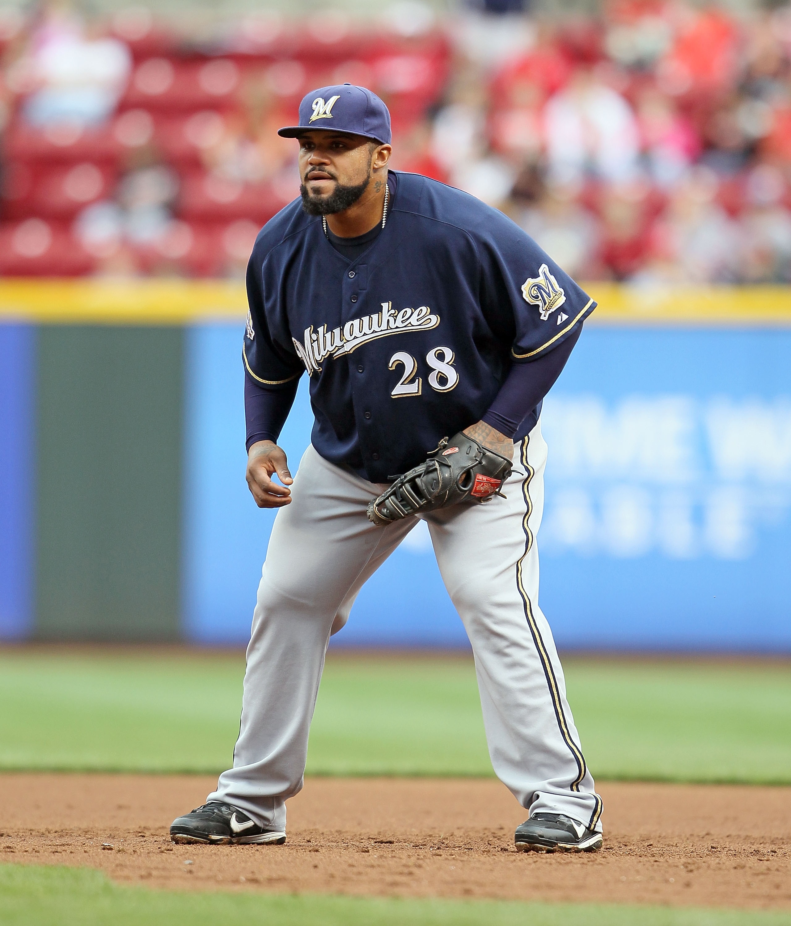 CINCINNATI - MAY 18:  Prince Fielder #28 of the Milwaukee Brewers is pictured during the game against the Cincinnati Reds at Great American Ball Park on May 18, 2010 in Cincinnati, Ohio.  (Photo by Andy Lyons/Getty Images)