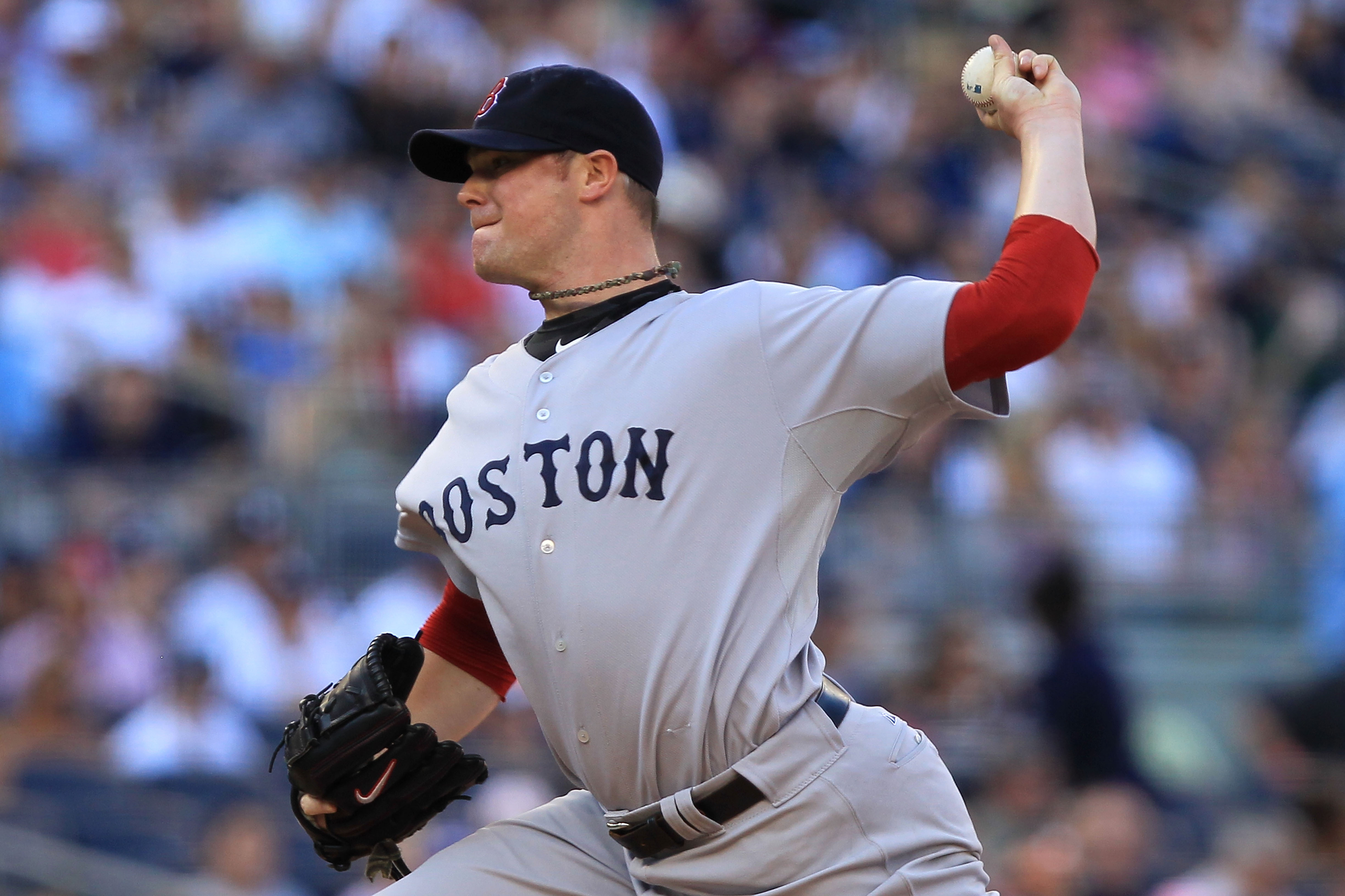 NEW YORK - SEPTEMBER 25:  Jon Lester #31 of the Boston Red Sox pitches against the New York Yankees during their game on September 25, 2010 at Yankee Stadium in the Bronx borough of New York City.  (Photo by Chris McGrath/Getty Images)