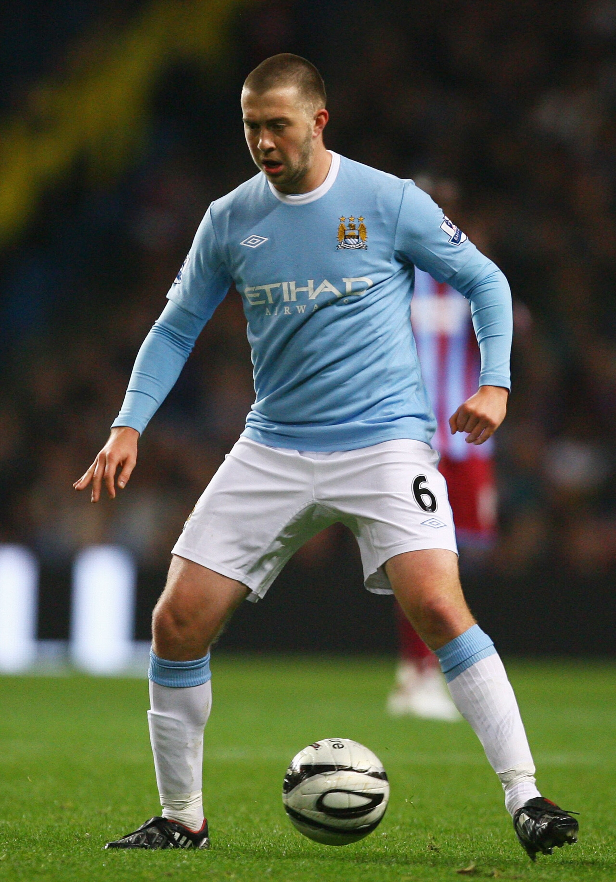 MANCHESTER, ENGLAND - OCTOBER 28:  Michael Johnson of Manchester City during the Carling Cup 4th Round match between Manchester City and Scunthorpe United at the City of Manchester Stadium on October 28, 2009 in Manchester, England.  (Photo by Alex Livese