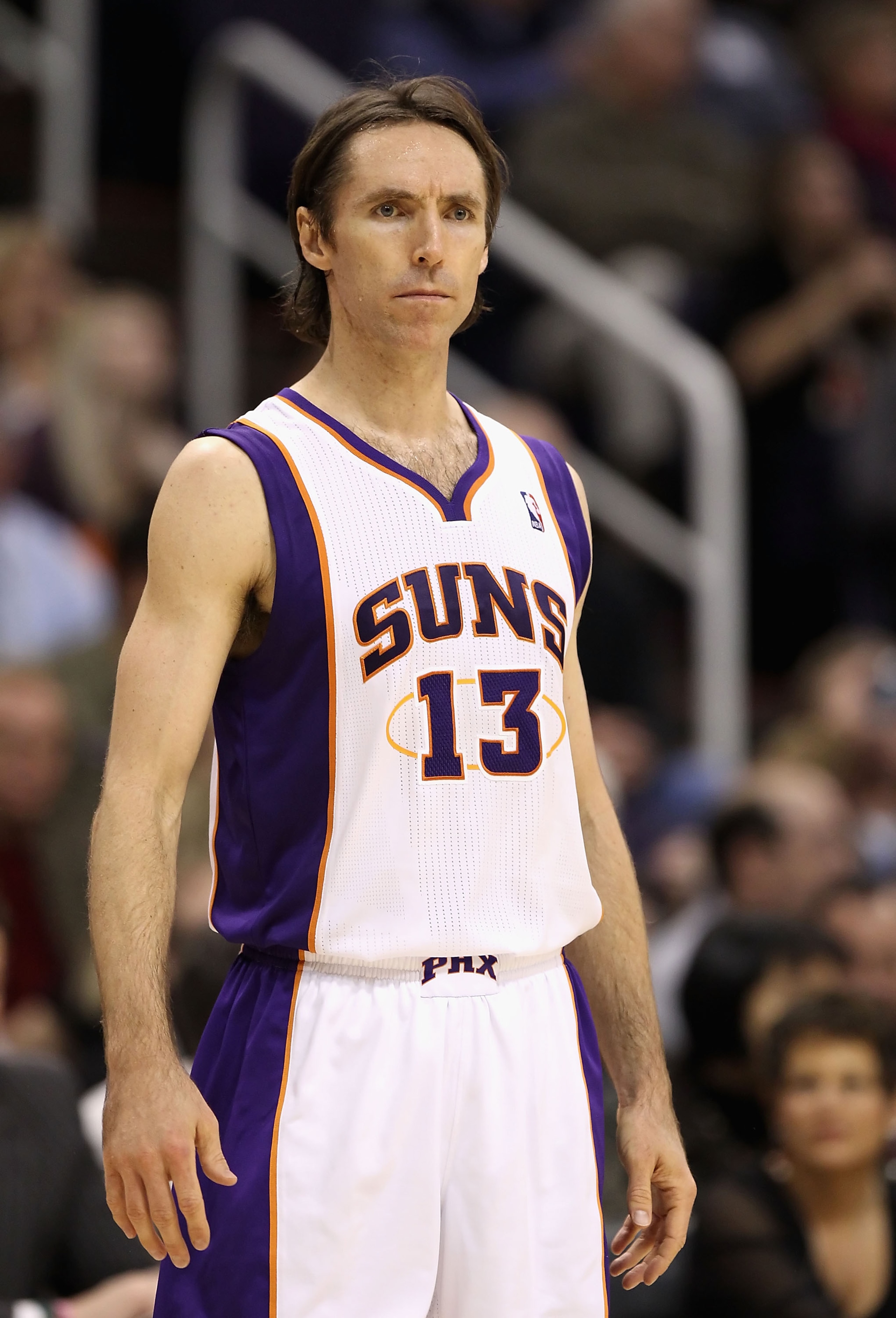 PHOENIX, AZ - JANUARY 05:  Steve Nash #13 of the Phoenix Suns during the NBA game against the Los Angeles Lakers at US Airways Center on January 5, 2011 in Phoenix, Arizona. The Lakers defeated the Suns 99-95.  NOTE TO USER: User expressly acknowledges an
