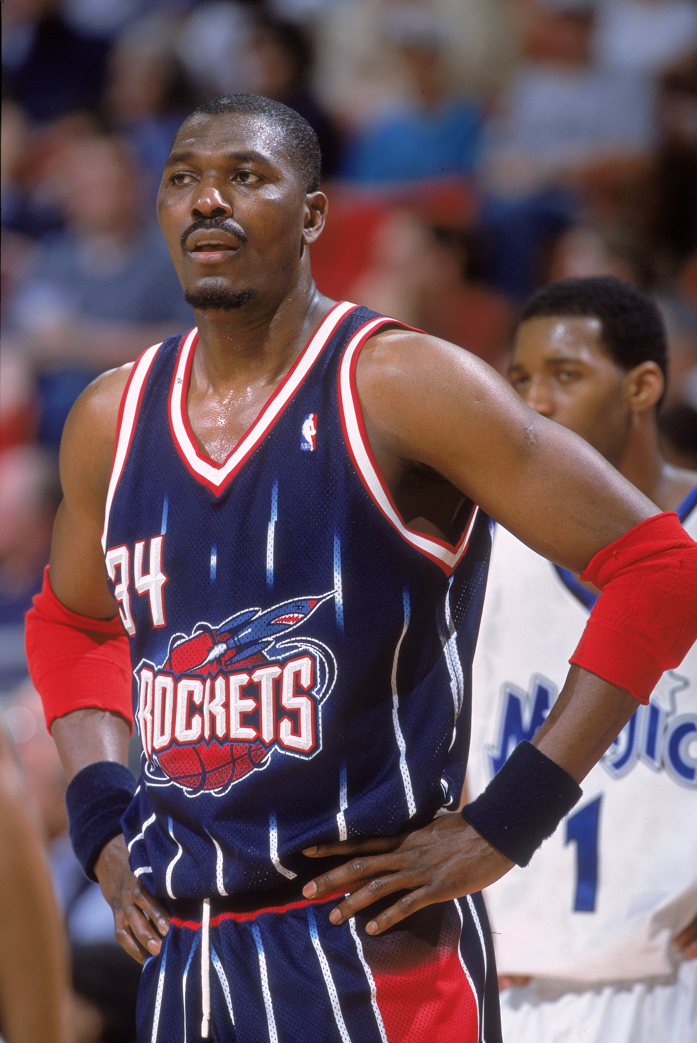 Hakeem Olajuwon Houston Rockets 1996-1997 White Authentic Jersey