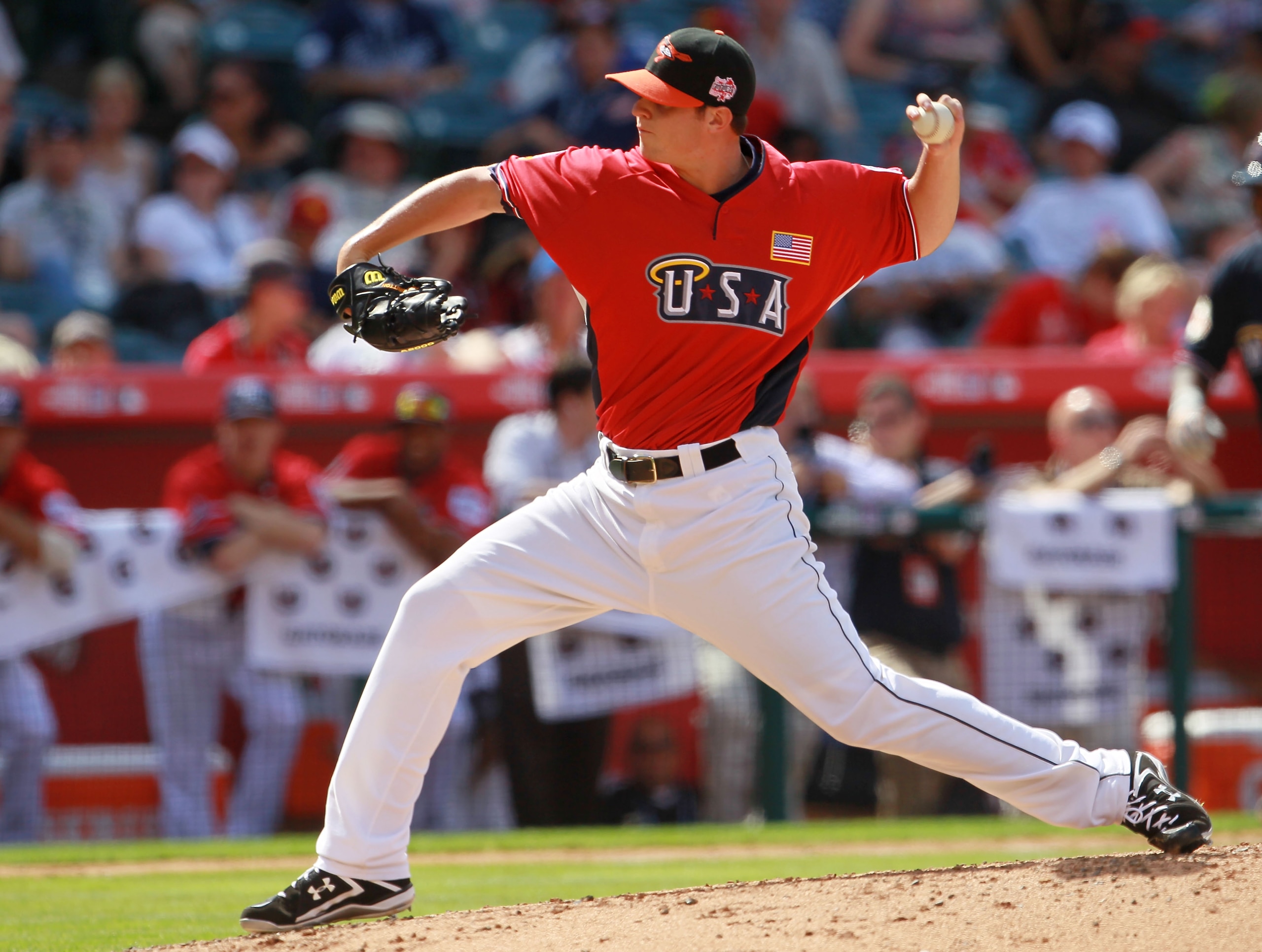 ANAHEIM, CA - JULY 11: U.S. Futures All-Star Zach Britton #12 of the Baltimore Orioles throws a pitch during the 2010 XM All-Star Futures Game at Angel Stadium of Anaheim on July 11, 2010 in Anaheim, California. (Photo by Jeff Gross/Getty Images) ANAHEIM, CA - JULY 11: U.S. Futures All-Star Zach Britton #12 of the Baltimore Orioles throws a pitch during the 2010 XM All-Star Futures Game at Angel Stadium of Anaheim on July 11, 2010 in Anaheim, California. (Photo by Jeff Gross/Getty Images)
