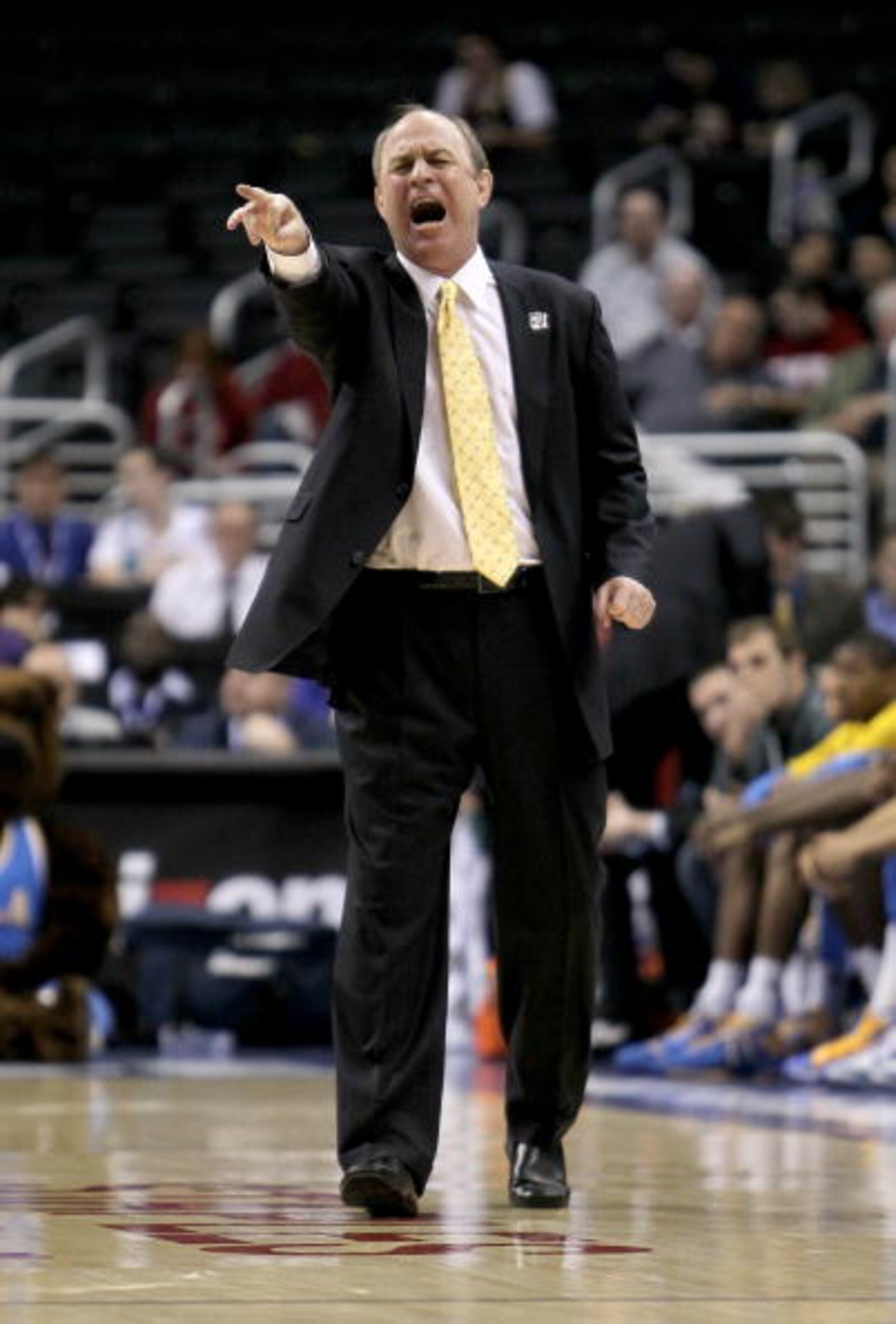 LOS ANGELES - MARCH 12: Head coach Ben Howland of the UCLA Bruins shouts instructions during the game with the California Golden Bears during the semifinals of the Pac-10 Basketball Tournament at Staples Center on March 12, 2010 in Los Angeles, Californi LOS ANGELES - MARCH 12: Head coach Ben Howland of the UCLA Bruins shouts instructions during the game with the California Golden Bears during the semifinals of the Pac-10 Basketball Tournament at Staples Center on March 12, 2010 in Los Angeles, Californi