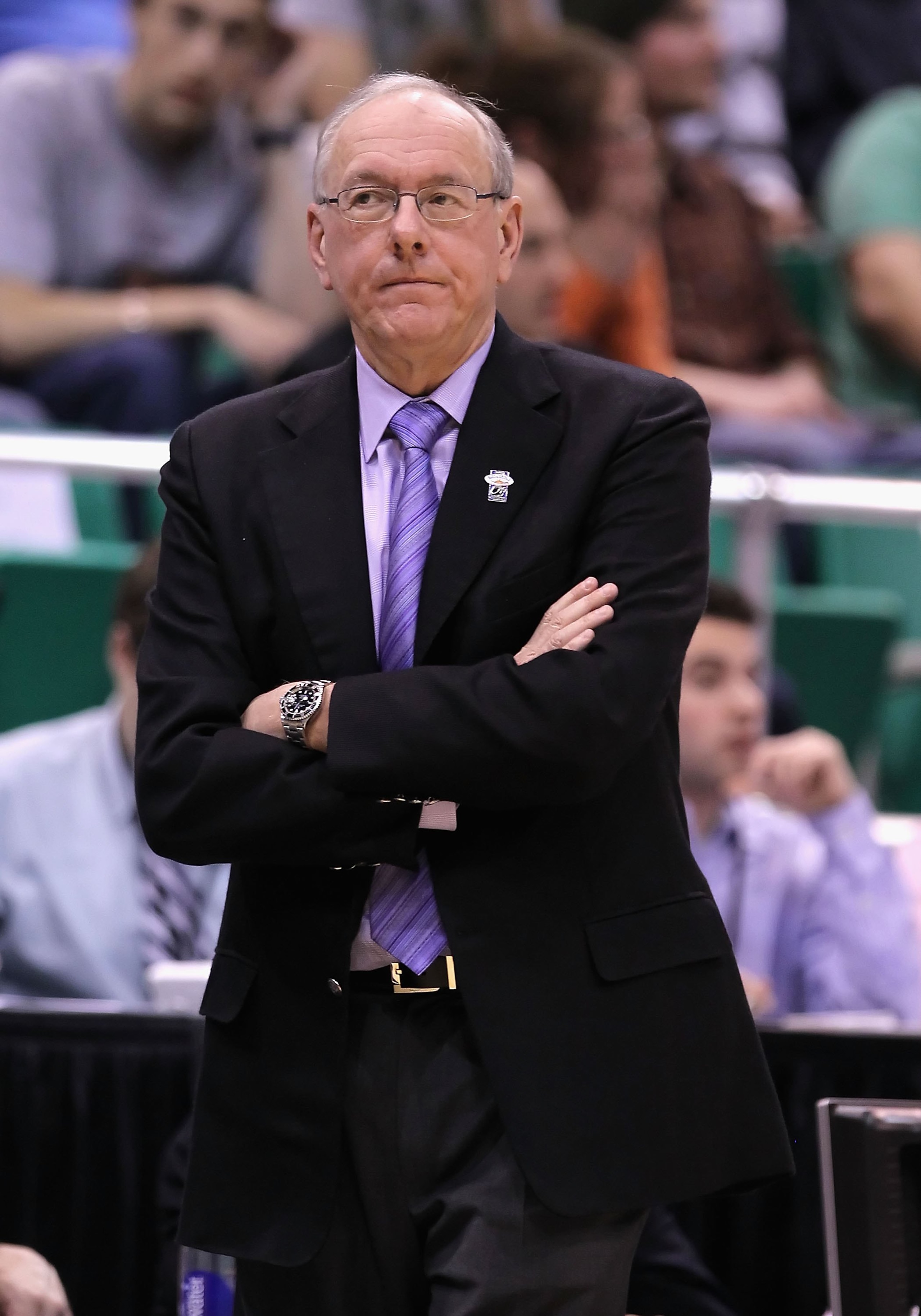 SALT LAKE CITY - MARCH 25: Head coach Jim Boeheim of the Syracuse Orange coaches against the Butler Bulldogs during the west regional semifinal of the 2010 NCAA men's basketball tournament at the Energy Solutions Arena on March 25, 2010 in Salt Lake City SALT LAKE CITY - MARCH 25: Head coach Jim Boeheim of the Syracuse Orange coaches against the Butler Bulldogs during the west regional semifinal of the 2010 NCAA men's basketball tournament at the Energy Solutions Arena on March 25, 2010 in Salt Lake City
