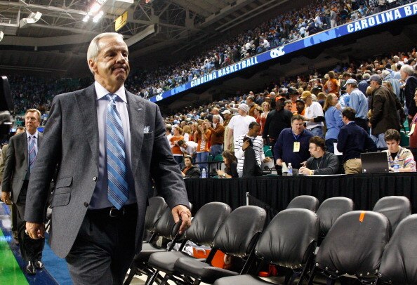 GREENSBORO, NC - DECEMBER 18:  Head coach Roy Williams of the North Carolina Tar Heels walks off the court after their 78-76 loss to the Texas Longhorns at Greensboro Coliseum on December 18, 2010 in Greensboro, North Carolina.  (Photo by Kevin C. Cox/Get