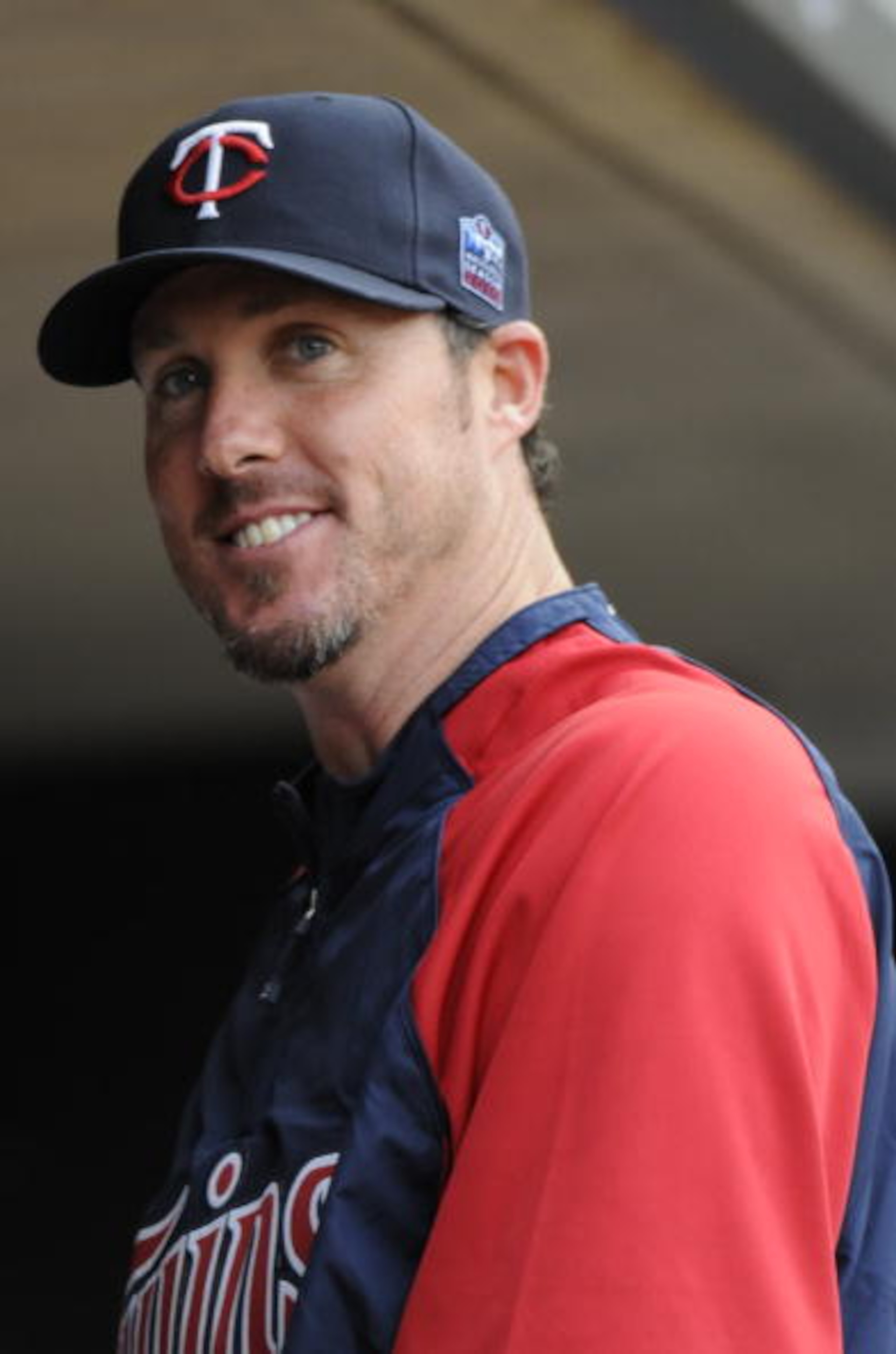MINNEAPOLIS, MN - MAY 26: Joe Nathan #36 of the Minnesota Twins in the dugout in the eighth inning against the New York Yankees during the game on May 26, 2010 at Target Field in Minneapolis, Minnesota. The game was suspended due to rain after the fifth i