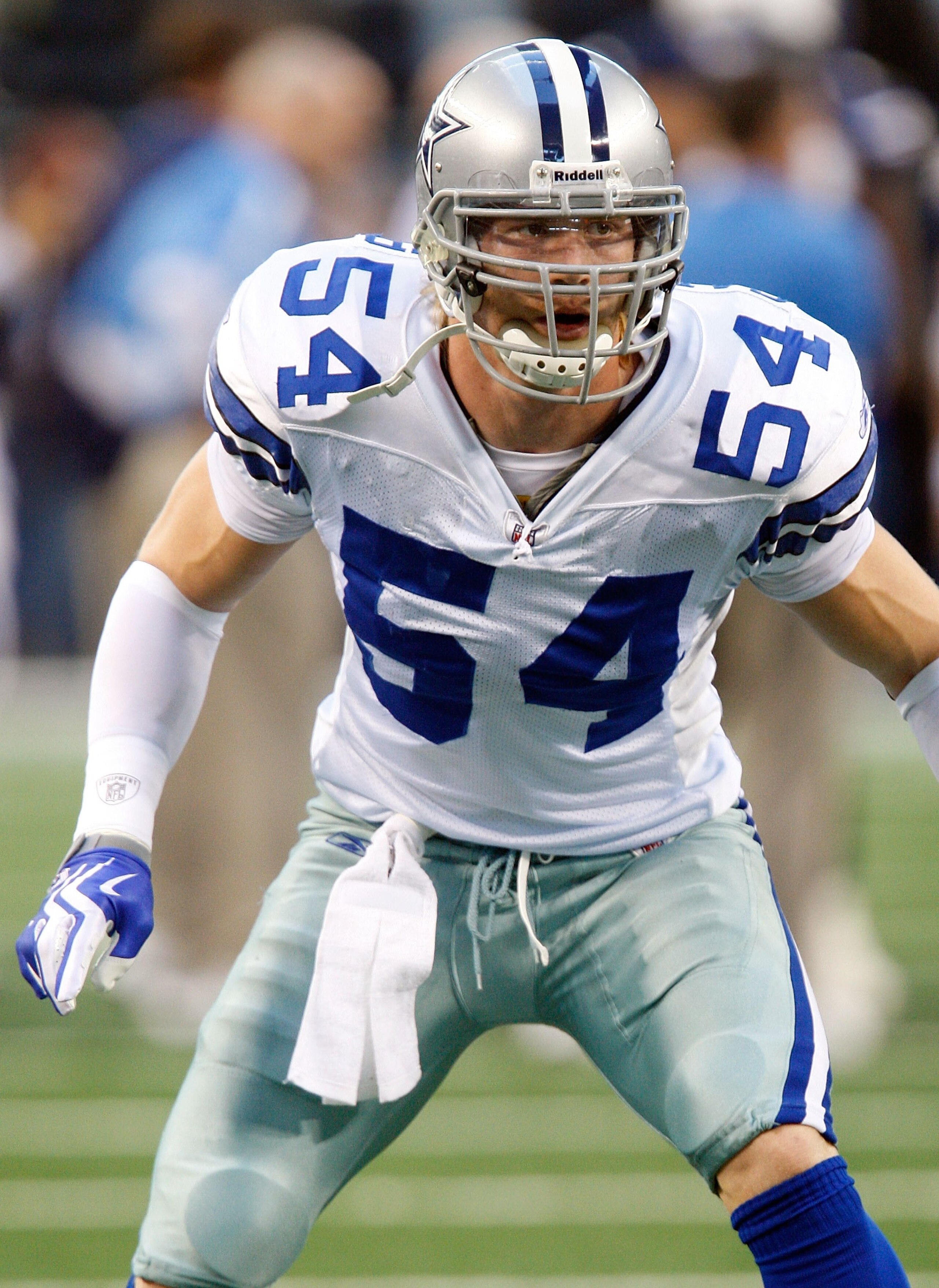 ARLINGTON, TX - DECEMBER 13: Linebacker Bobby Carpenter #54 of the Dallas Cowboys at Cowboys Stadium on December 13, 2009 in Arlington, Texas. (Photo by Ronald Martinez/Getty Images) ARLINGTON, TX - DECEMBER 13: Linebacker Bobby Carpenter #54 of the Dallas Cowboys at Cowboys Stadium on December 13, 2009 in Arlington, Texas. (Photo by Ronald Martinez/Getty Images)