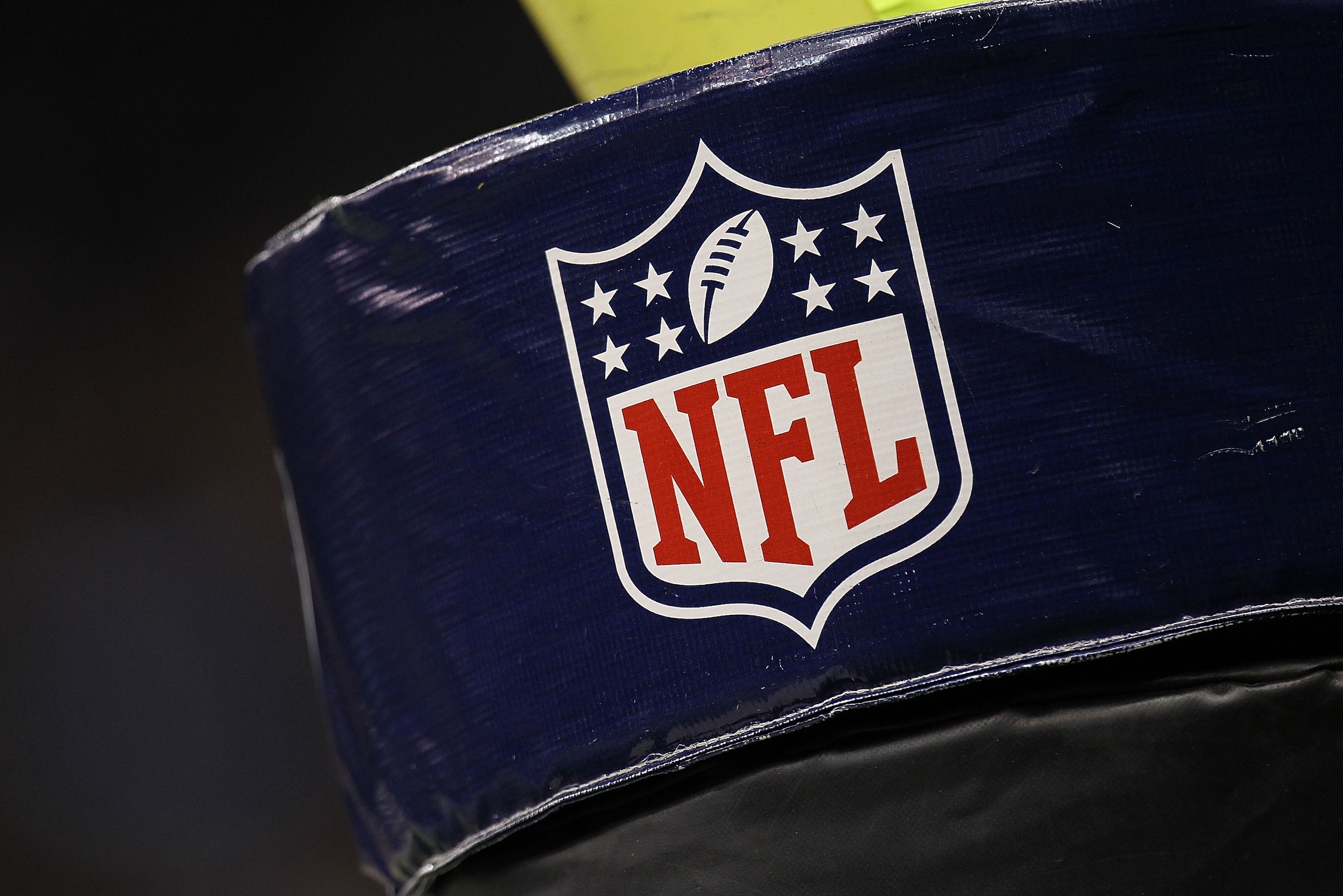 NEW ORLEANS - SEPTEMBER 09:  The NFL shield logo  on the goal post pad at Louisiana Superdome on September 9, 2010 in New Orleans, Louisiana.  (Photo by Ronald Martinez/Getty Images)