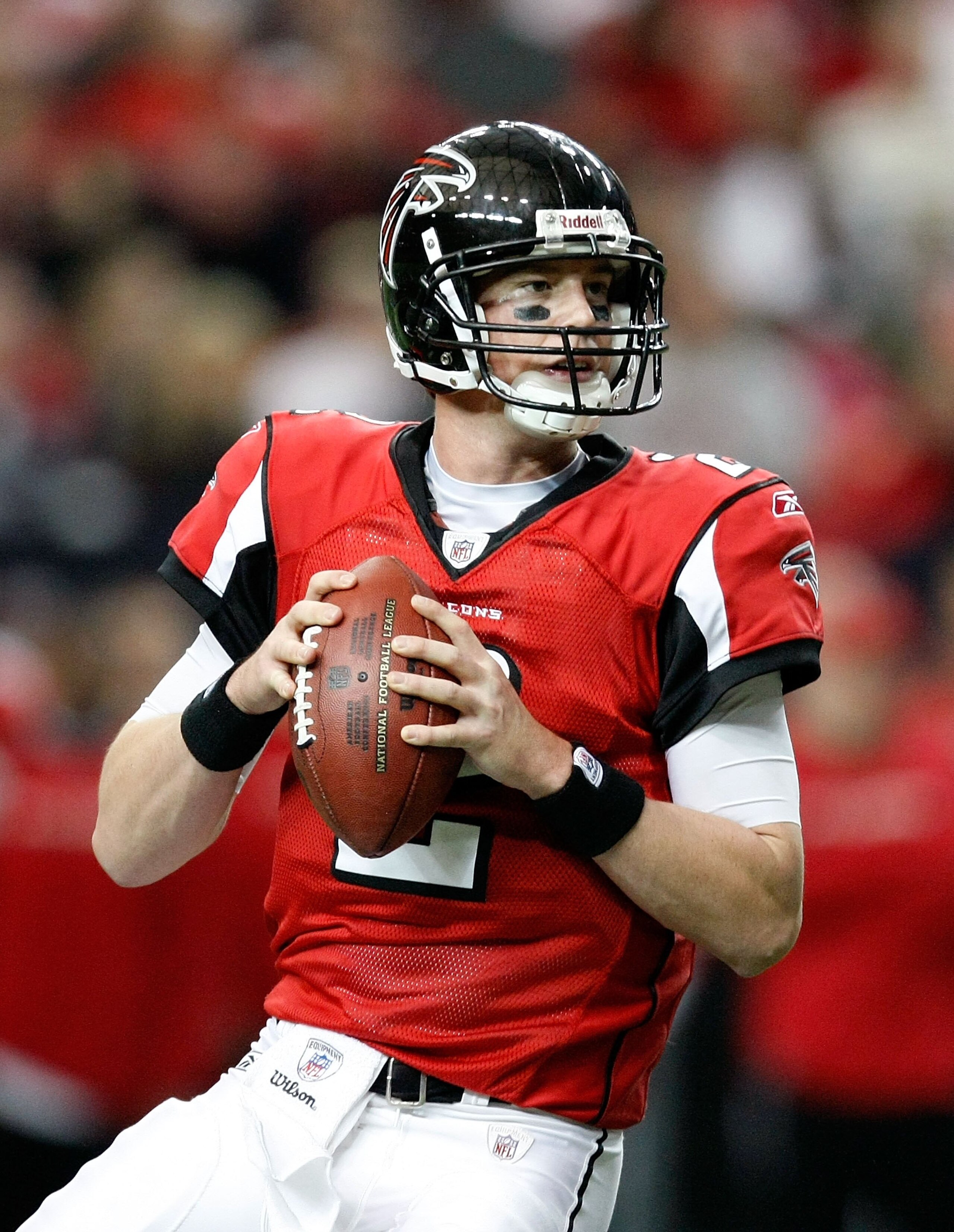 ATLANTA - DECEMBER 27:  Quarterback Matt Ryan #2 of the Atlanta Falcons against the Buffalo Bills at Georgia Dome on December 27, 2009 in Atlanta, Georgia.  (Photo by Kevin C. Cox/Getty Images)