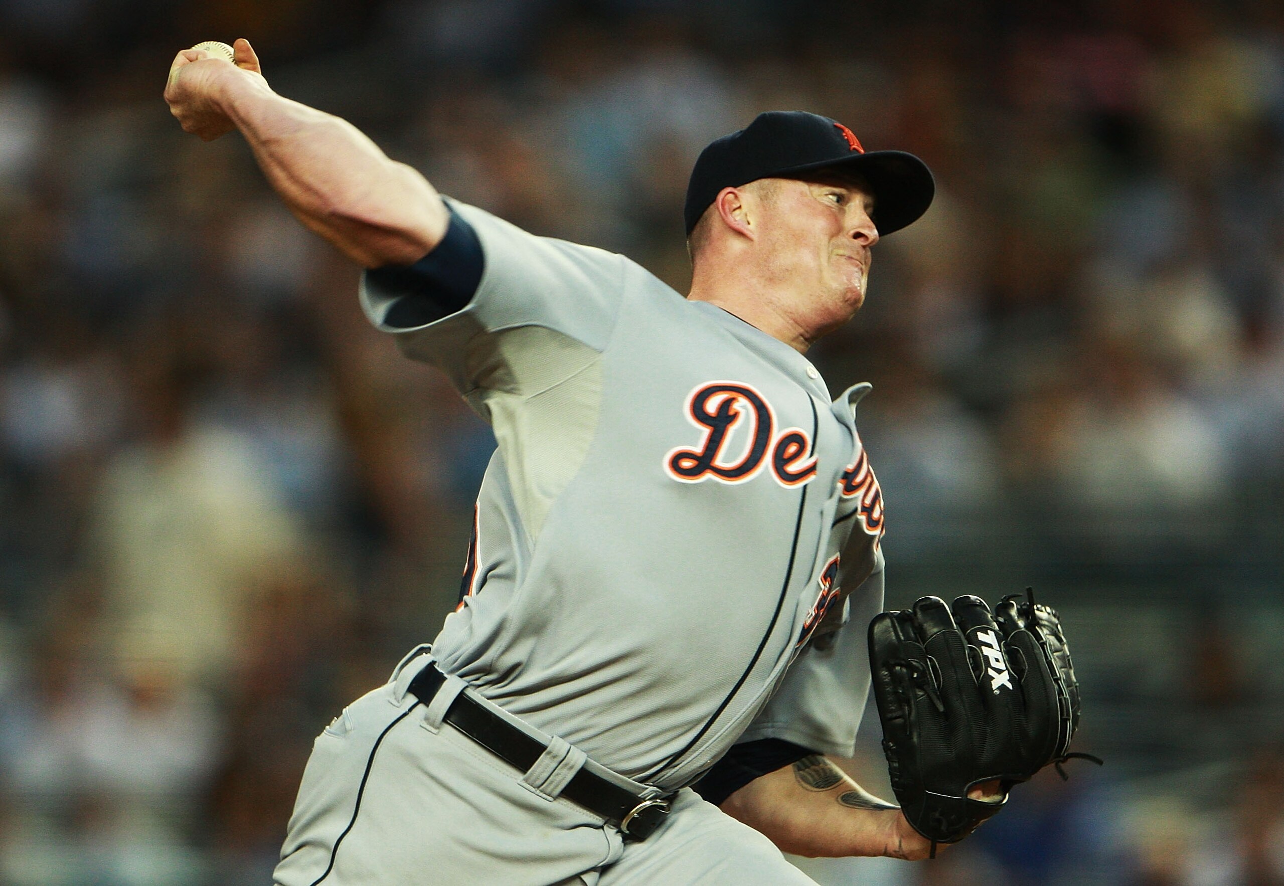 NEW YORK - AUGUST 18: Jeremy Bonderman #38 of the Detroit Tigers pitching against the New York Yankees at Yankee Stadium on August 18, 2010 in the Bronx borough of New York City. (Photo by Andrew Burton/Getty Images) NEW YORK - AUGUST 18: Jeremy Bonderman #38 of the Detroit Tigers pitching against the New York Yankees at Yankee Stadium on August 18, 2010 in the Bronx borough of New York City. (Photo by Andrew Burton/Getty Images)