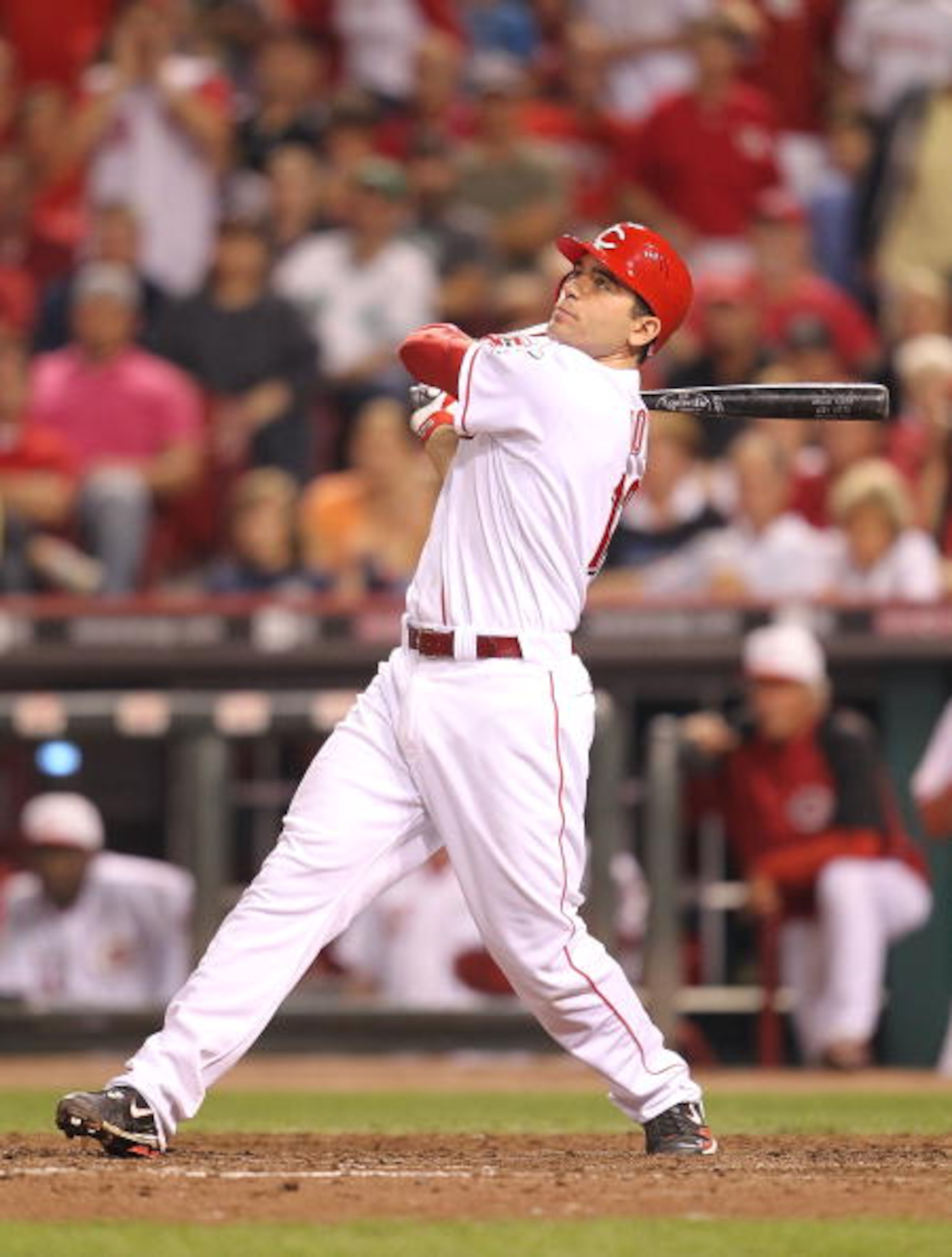 CINCINNATI - SEPTEMBER 11: Joey Votto #19 of the Cincinnati Reds hits a game winning home run during the game against the Pittsburg Pirates at Great American Ball Park on September 11, 2010 in Cincinnati, Ohio. The Reds won 5-4 (Photo by Andy Lyons/Getty CINCINNATI - SEPTEMBER 11: Joey Votto #19 of the Cincinnati Reds hits a game winning home run during the game against the Pittsburg Pirates at Great American Ball Park on September 11, 2010 in Cincinnati, Ohio. The Reds won 5-4 (Photo by Andy Lyons/Getty