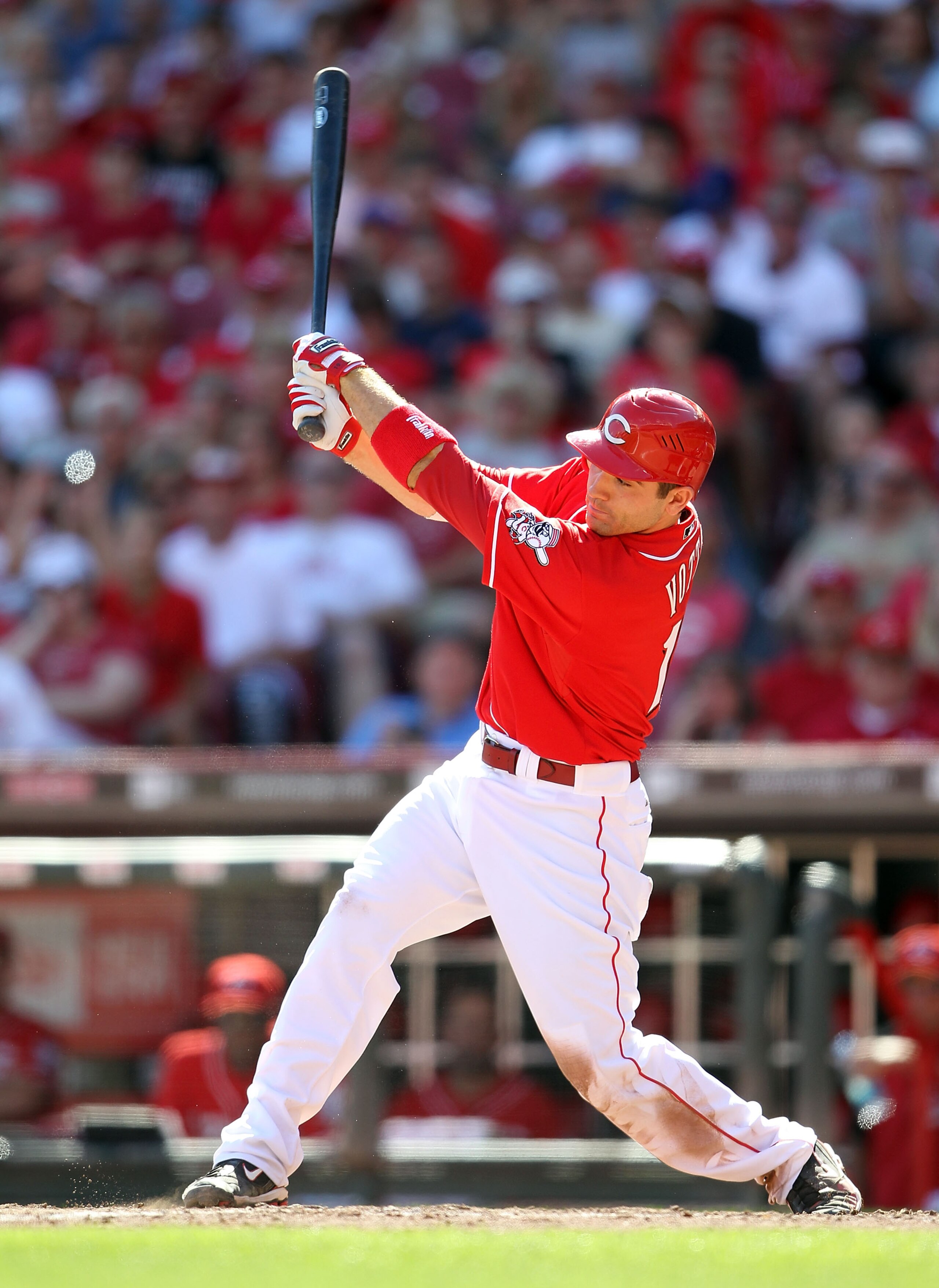 CINCINNATI - SEPTEMBER 12: Joey Votto #19 of the Cincinnati Reds plays is at bat during the game against the Pittsburgh Pirates at Great American Ballpark on September 12, 2010 in Cincinnati, Ohio. (Photo by Andy Lyons/Getty Images) CINCINNATI - SEPTEMBER 12: Joey Votto #19 of the Cincinnati Reds plays is at bat during the game against the Pittsburgh Pirates at Great American Ballpark on September 12, 2010 in Cincinnati, Ohio. (Photo by Andy Lyons/Getty Images)