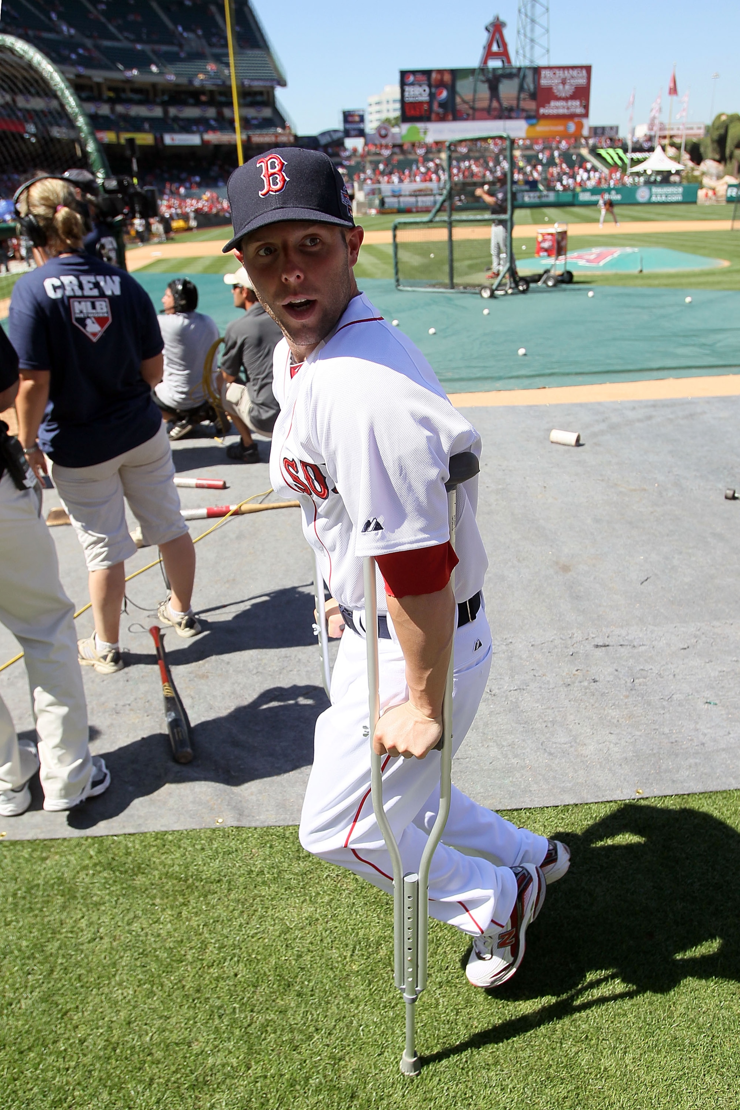 ANAHEIM, CA - JULY 13: American League All-Star Dustin Pedroia #15 of the Boston Red Sox looks on during the 81st MLB All-Star Game at Angel Stadium of Anaheim on July 13, 2010 in Anaheim, California. (Photo by Stephen Dunn/Getty Images) ANAHEIM, CA - JULY 13: American League All-Star Dustin Pedroia #15 of the Boston Red Sox looks on during the 81st MLB All-Star Game at Angel Stadium of Anaheim on July 13, 2010 in Anaheim, California. (Photo by Stephen Dunn/Getty Images)