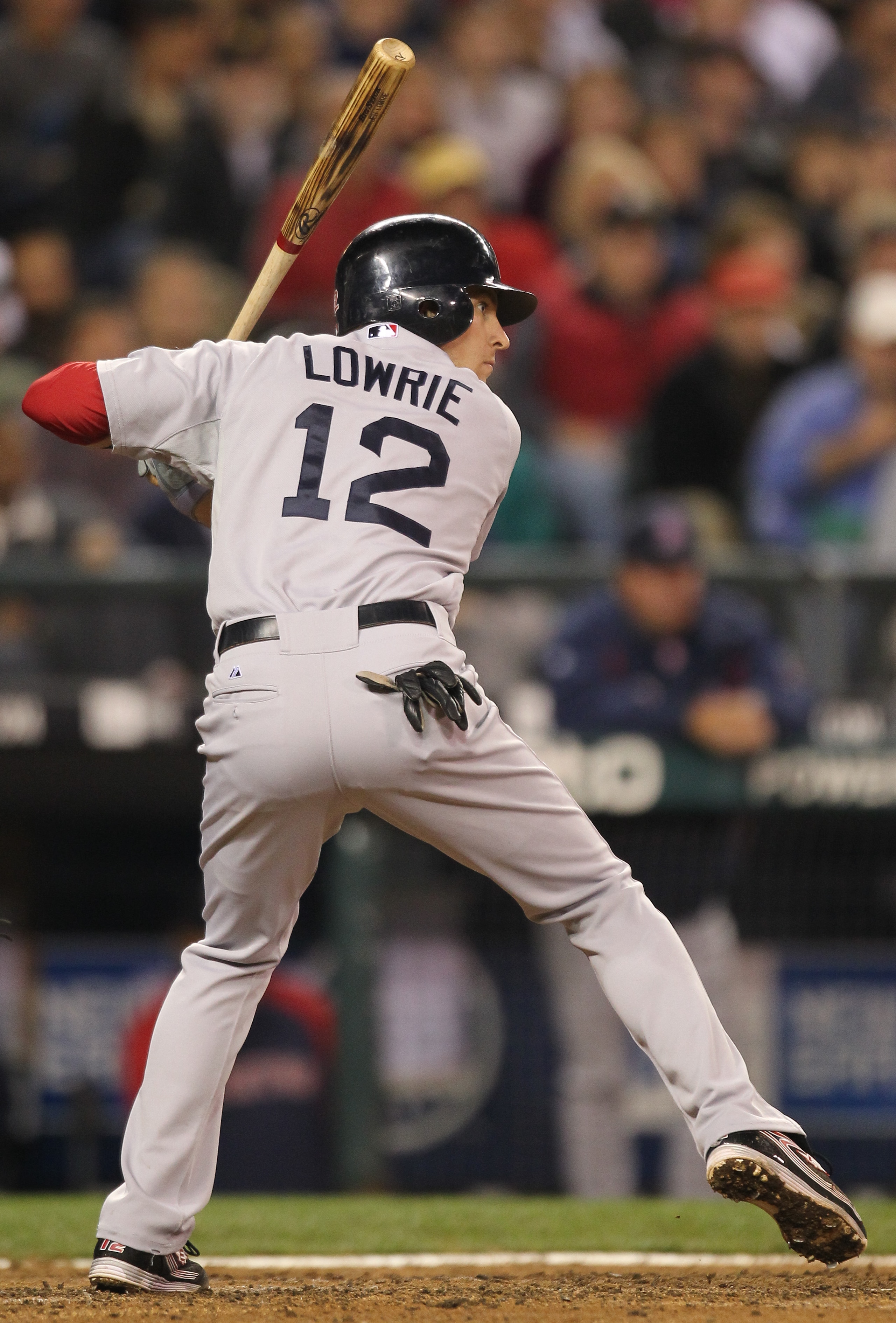 SEATTLE - SEPTEMBER 13: Jed Lowrie #12 of the Boston Red Sox bats against the Seattle Mariners at Safeco Field on September 13, 2010 in Seattle, Washington. (Photo by Otto Greule Jr/Getty Images) SEATTLE - SEPTEMBER 13: Jed Lowrie #12 of the Boston Red Sox bats against the Seattle Mariners at Safeco Field on September 13, 2010 in Seattle, Washington. (Photo by Otto Greule Jr/Getty Images)