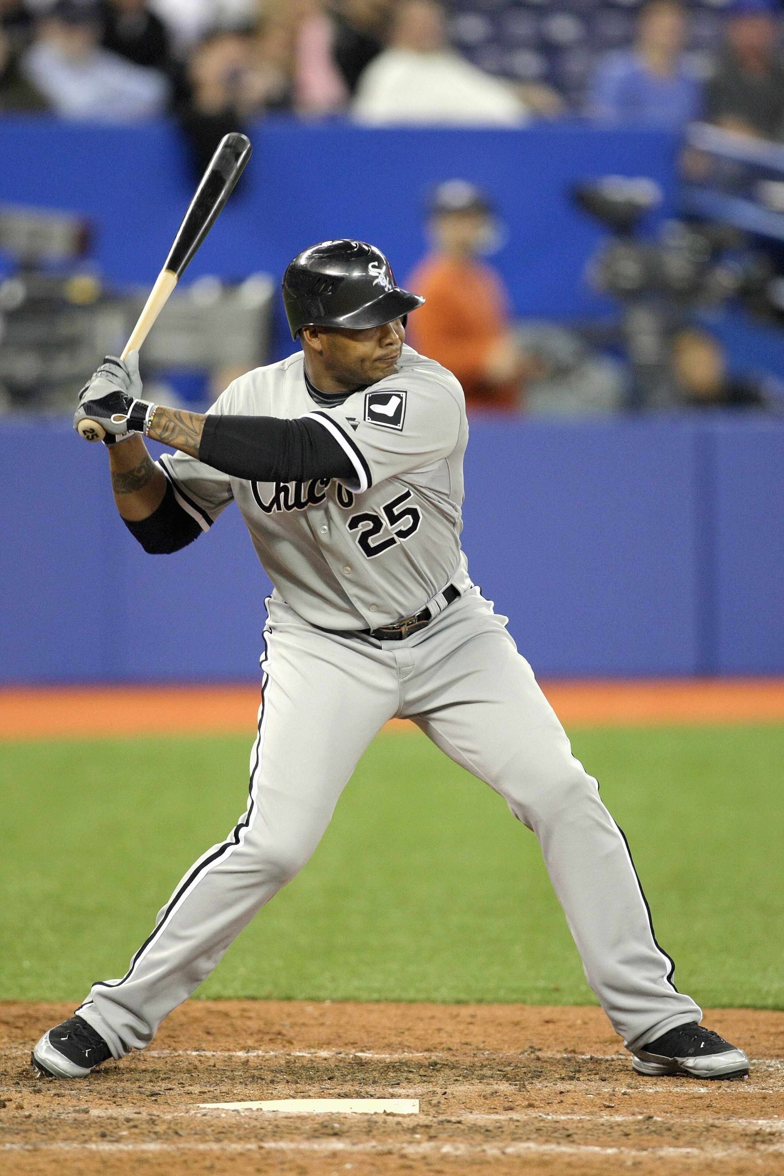 TORONTO - APRIL 12: Andruw Jones #25 of the Chicago White Sox at bat against the Toronto Blue Jays during their MLB game at the Rogers Centre on April 12, 2010 in Toronto, Ontario. (Photo By Dave Sandford/Getty Images) TORONTO - APRIL 12: Andruw Jones #25 of the Chicago White Sox at bat against the Toronto Blue Jays during their MLB game at the Rogers Centre on April 12, 2010 in Toronto, Ontario. (Photo By Dave Sandford/Getty Images)