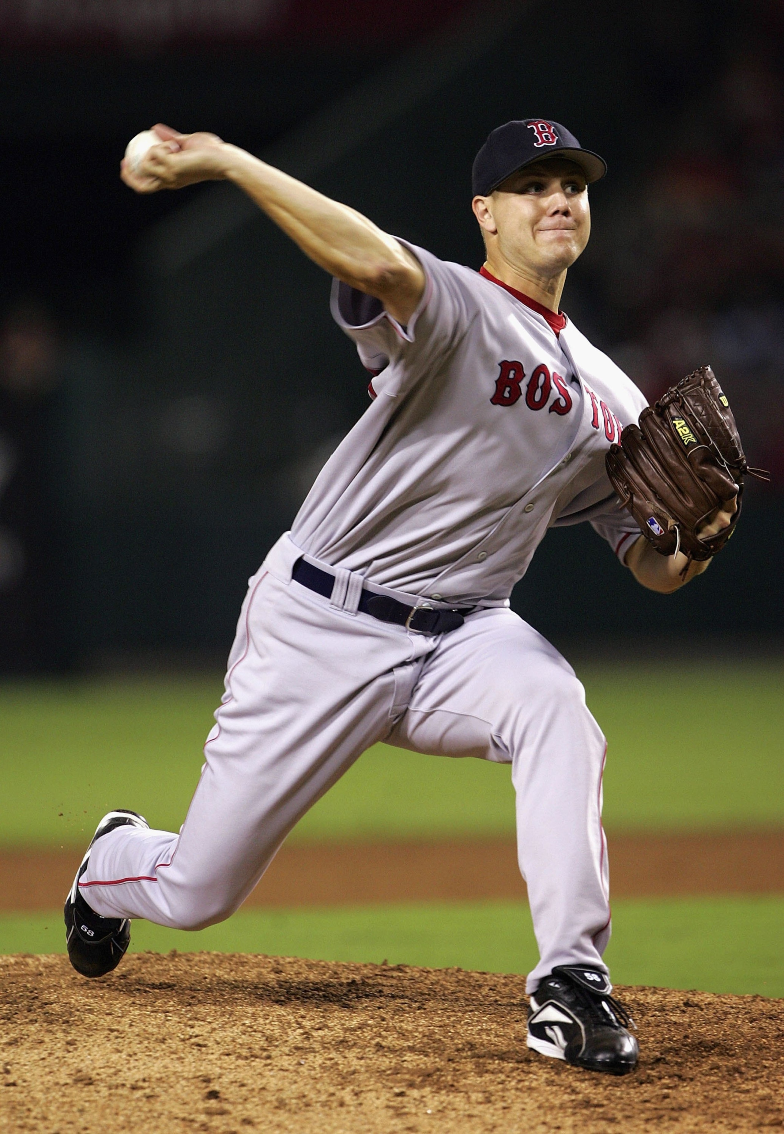 ANAHEIM, CA - AUGUST 23: Closer Jonathon Papelbon #58 of the Boston Red Sox throws a pitch against the Los Angeles Angels of Anaheim on August 23, 2006 at Angel Stadium in Anaheim, California. Papelbon got the save as the Red Sox won 5-4. (Photo by Step ANAHEIM, CA - AUGUST 23: Closer Jonathon Papelbon #58 of the Boston Red Sox throws a pitch against the Los Angeles Angels of Anaheim on August 23, 2006 at Angel Stadium in Anaheim, California. Papelbon got the save as the Red Sox won 5-4. (Photo by Step