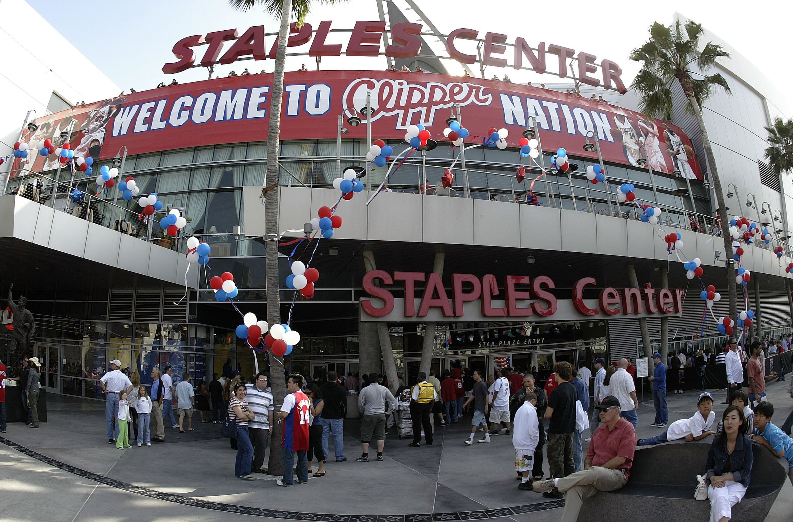 LOS ANGELES - MAY 14:  Fans gather outside Staples Center before the game between the Los Angeles Clippers and the Phoenix Suns in game four of the Western Conference Semifinals during the 2006 NBA Playoffs on May 14, 2006 in Los Angeles, California. NOTE
