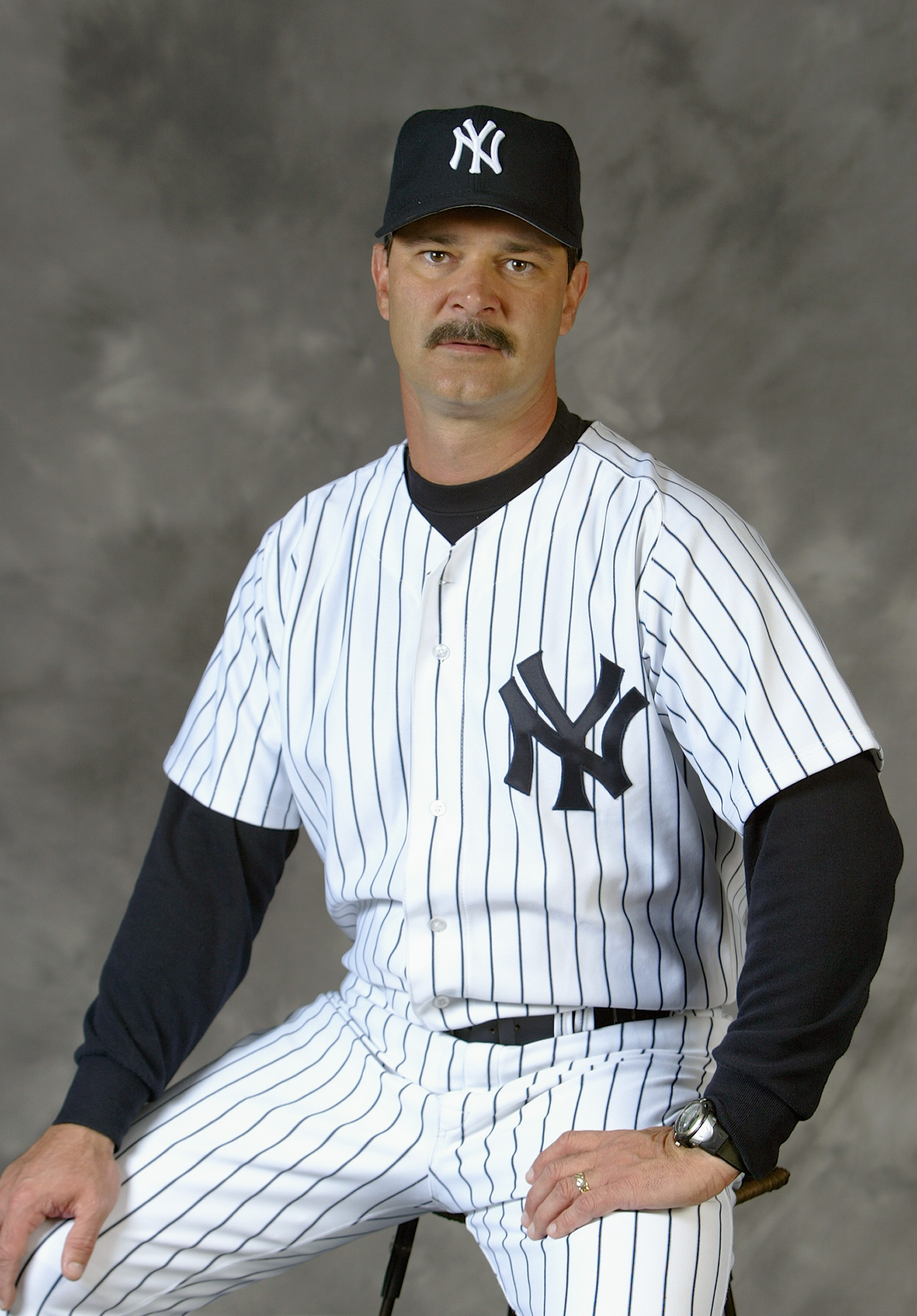 TAMPA, FL - FEBRUARY 26:  Don Mattingly #23 of the New York Yankees poses for a picture during Yankees Photo Day in Tampa, Florida.  (Photo By Ezra Shaw/Getty Images)