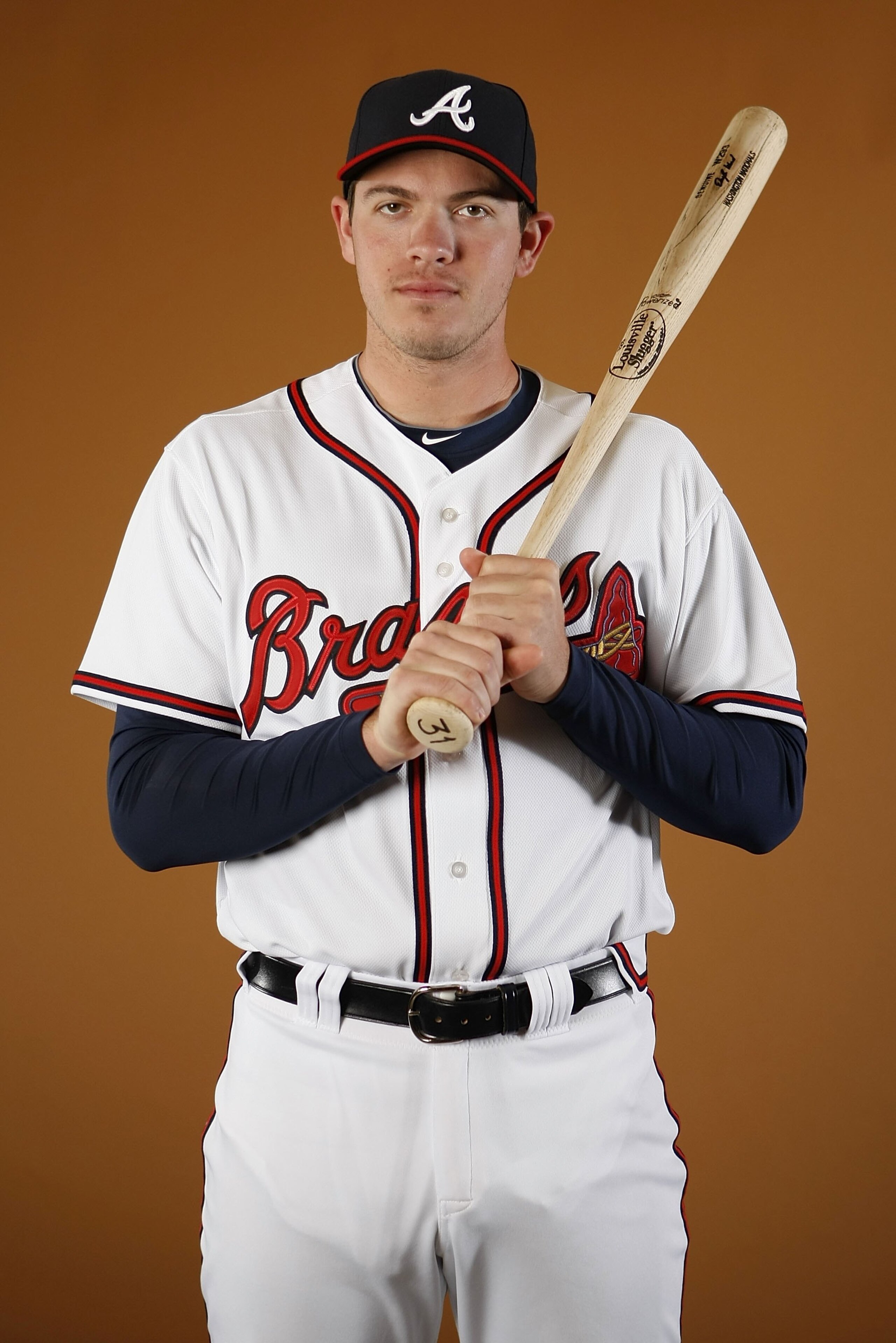 KISSIMMEE, FL - FEBRUARY 26:  Cody Johnson #77 of the Atlanta Braves poses during photo day at Champions Stadium on February 26, 2010 in Kissimmee, Florida.  (Photo by Gregory Shamus/Getty Images)