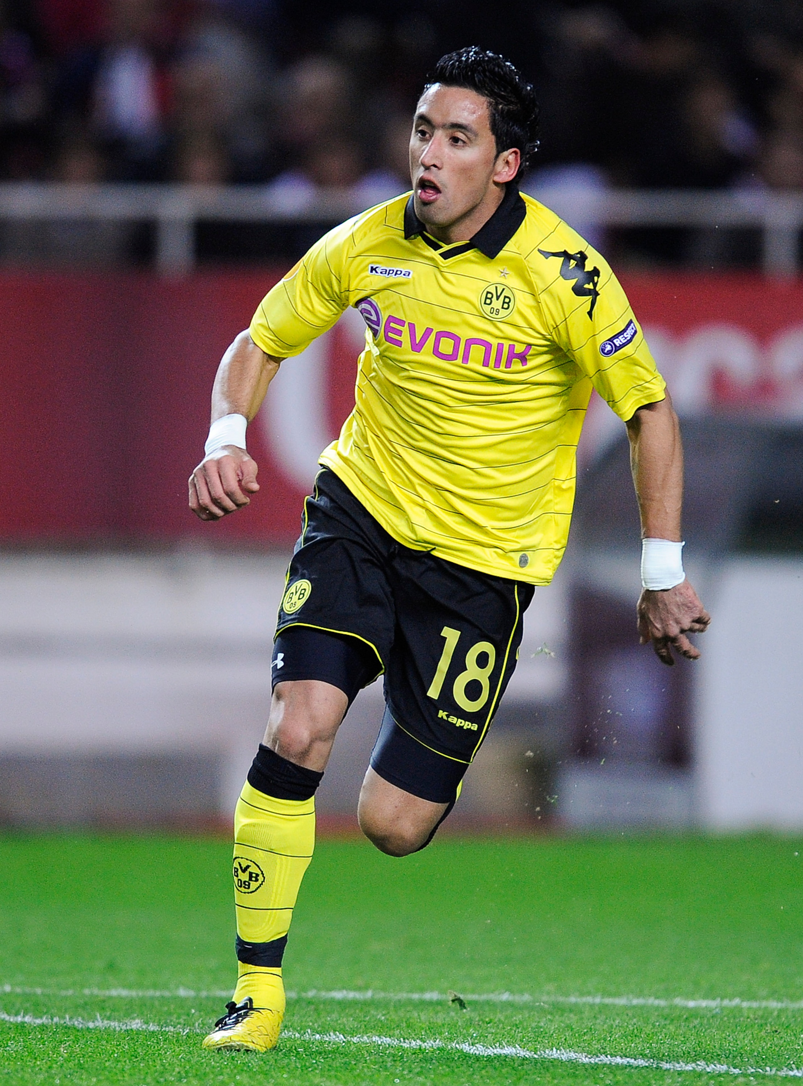 SEVILLE, SPAIN - DECEMBER 15: Lucas Barrios of Borussia Dortmund runs during the UEFA Europa League group J match between Sevilla and Borussia Dortmund at Estadio Ramon Sanchez Pizjuan on December 15, 2010 in Seville, Spain. The match ended 2-2. (Photo SEVILLE, SPAIN - DECEMBER 15: Lucas Barrios of Borussia Dortmund runs during the UEFA Europa League group J match between Sevilla and Borussia Dortmund at Estadio Ramon Sanchez Pizjuan on December 15, 2010 in Seville, Spain. The match ended 2-2. (Photo