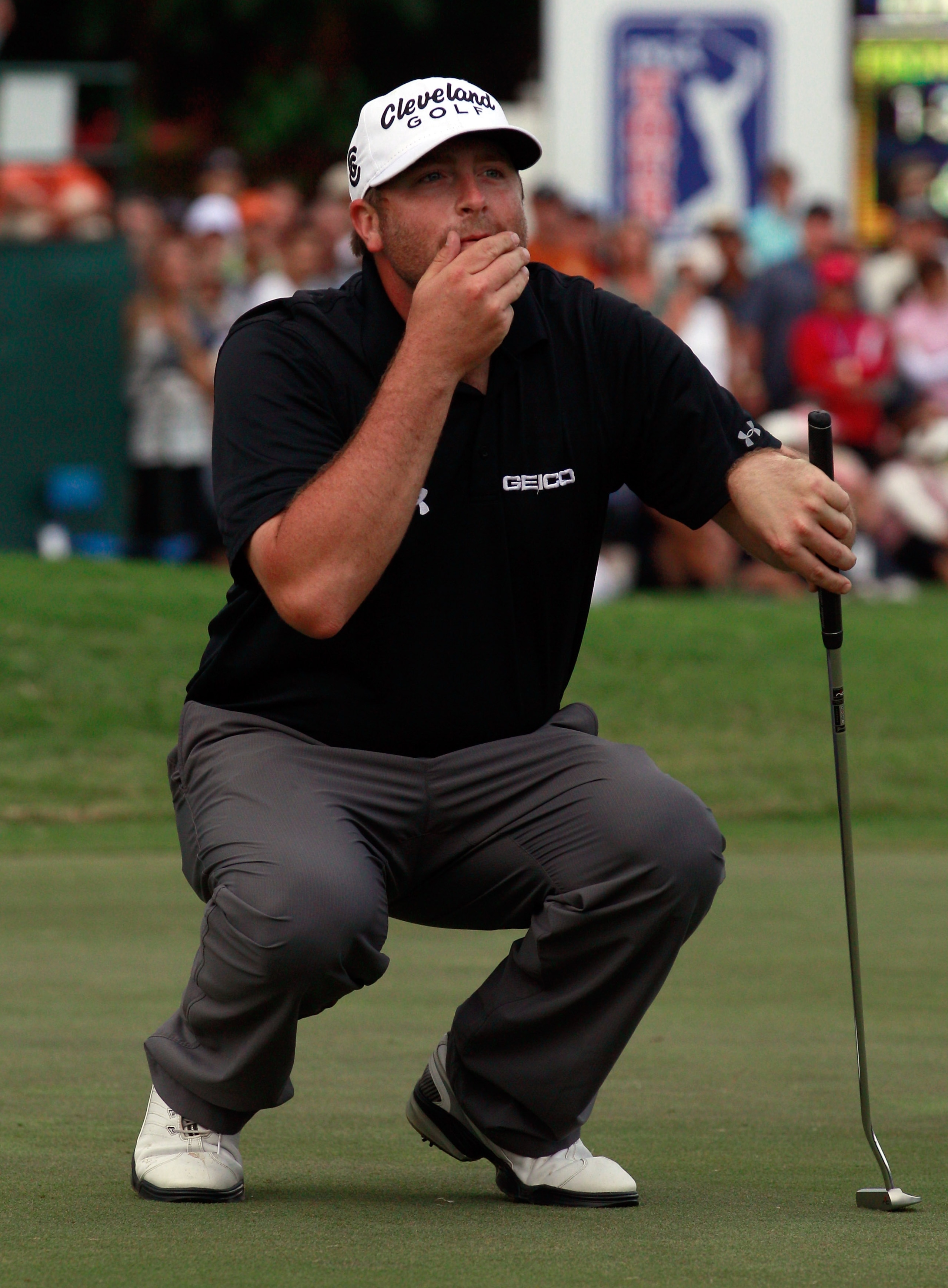 HONOLULU, HI - JANUARY 16: Steve Marino reacts to a missed eagle putt on the 18th hole during the final round of the Sony Open at Waialae Country Club on January 16, 2011 in Honolulu, Hawaii. (Photo by Sam Greenwood/Getty Images) HONOLULU, HI - JANUARY 16: Steve Marino reacts to a missed eagle putt on the 18th hole during the final round of the Sony Open at Waialae Country Club on January 16, 2011 in Honolulu, Hawaii. (Photo by Sam Greenwood/Getty Images)