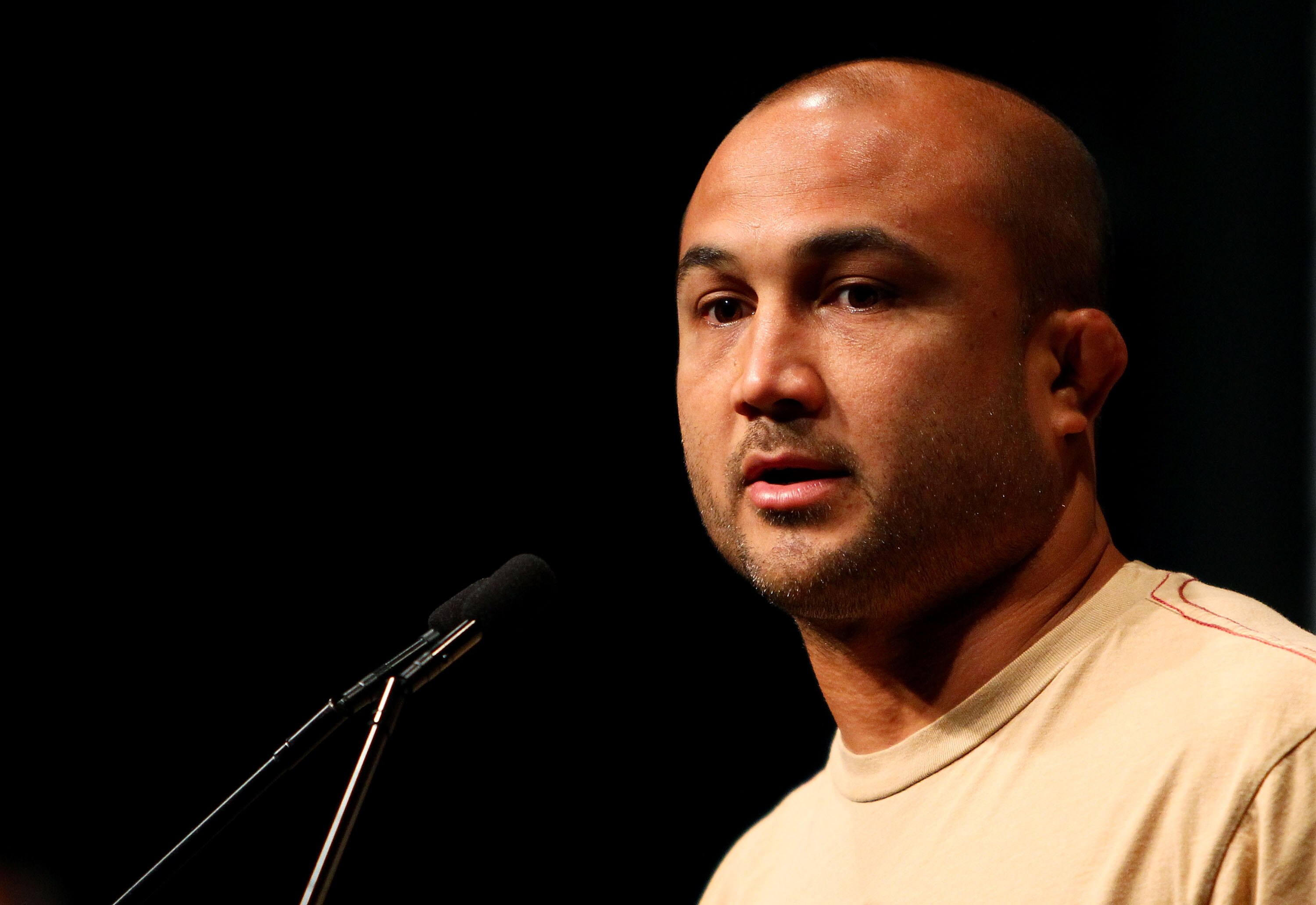 SYDNEY, AUSTRALIA - DECEMBER 14:  BJ Penn speaks to the media during a UFC 127 Press Conference at Star City on December 14, 2010 in Sydney, Australia.  (Photo by Mark Nolan/Getty Images)