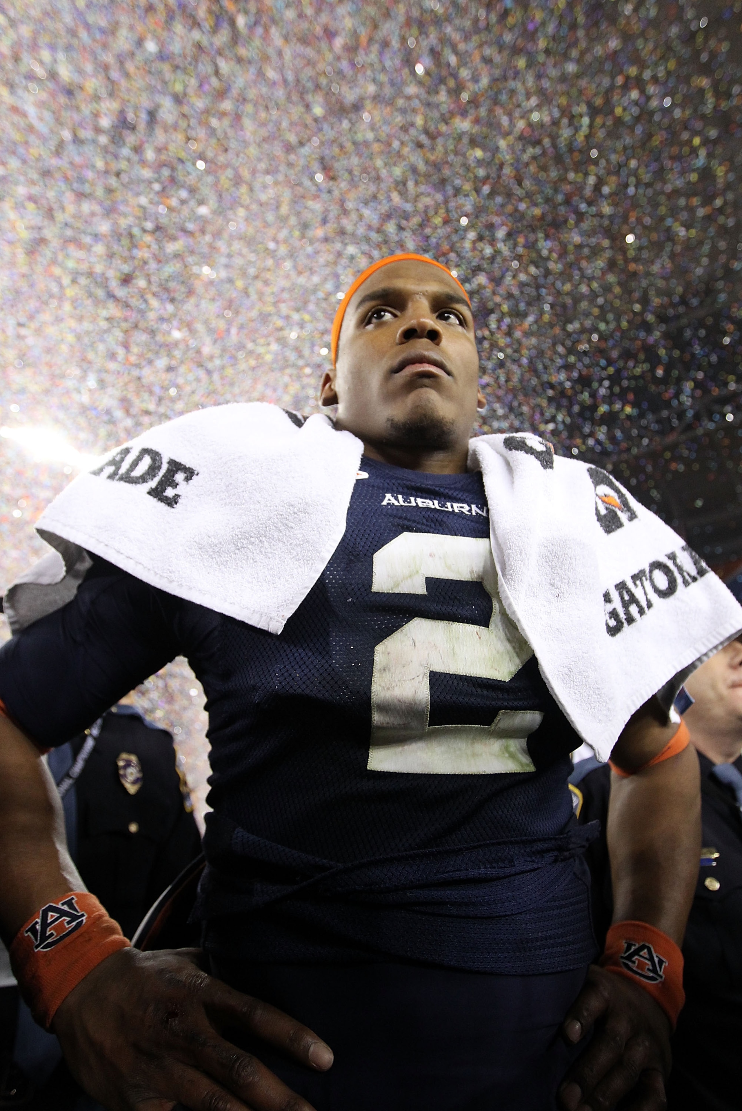 GLENDALE, AZ - JANUARY 10: Quarterback Cameron Newton #2 of the Auburn Tigers celebrates the Tigers 22-19 victory against the Oregon Ducks in the Tostitos BCS National Championship Game at University of Phoenix Stadium on January 10, 2011 in Glendale, Ar GLENDALE, AZ - JANUARY 10: Quarterback Cameron Newton #2 of the Auburn Tigers celebrates the Tigers 22-19 victory against the Oregon Ducks in the Tostitos BCS National Championship Game at University of Phoenix Stadium on January 10, 2011 in Glendale, Ar
