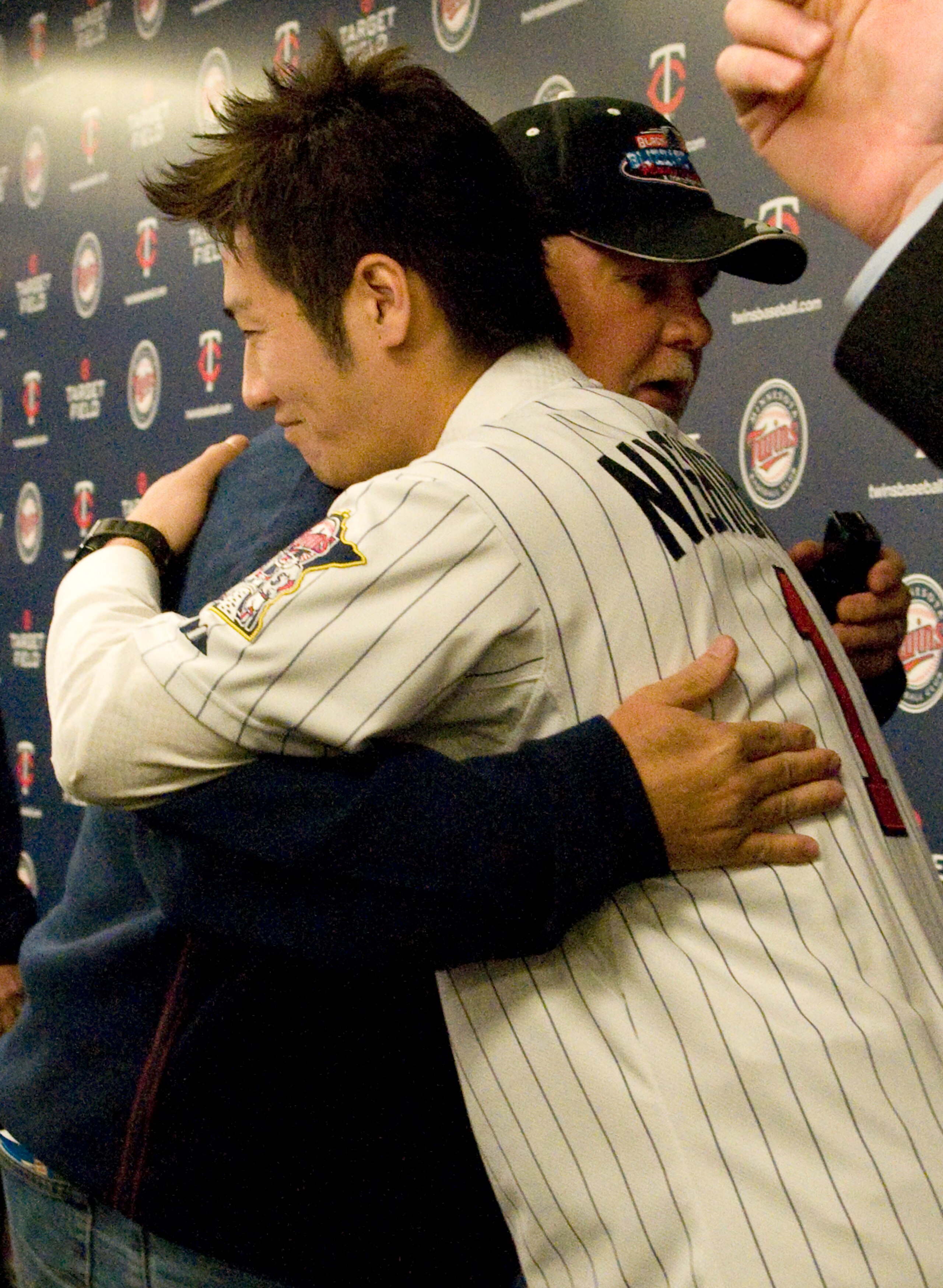 MINNEAPOLIS, MN - DECEMBER 18: Tsuyoshi Nishioka #1 of the Minnesota Twins hugs manager Ron Gardenhire following a press conference on December 18, 2010 at Target Field in Minneapolis, Minnesota. (Photo by Hannah Foslien /Getty Images) MINNEAPOLIS, MN - DECEMBER 18: Tsuyoshi Nishioka #1 of the Minnesota Twins hugs manager Ron Gardenhire following a press conference on December 18, 2010 at Target Field in Minneapolis, Minnesota. (Photo by Hannah Foslien /Getty Images)