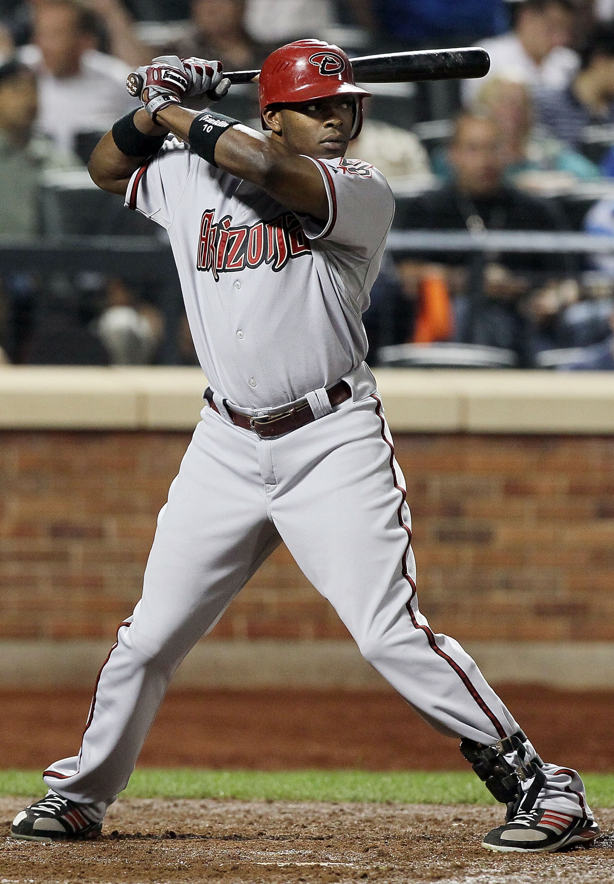 NEW YORK - JULY 31:  Justin Upton #10 of the Arizona Diamondbacks bats against the New York Mets on July 31, 2010 at Citi Field in the Flushing neighborhood of the Queens borough of New York City.  (Photo by Jim McIsaac/Getty Images)
