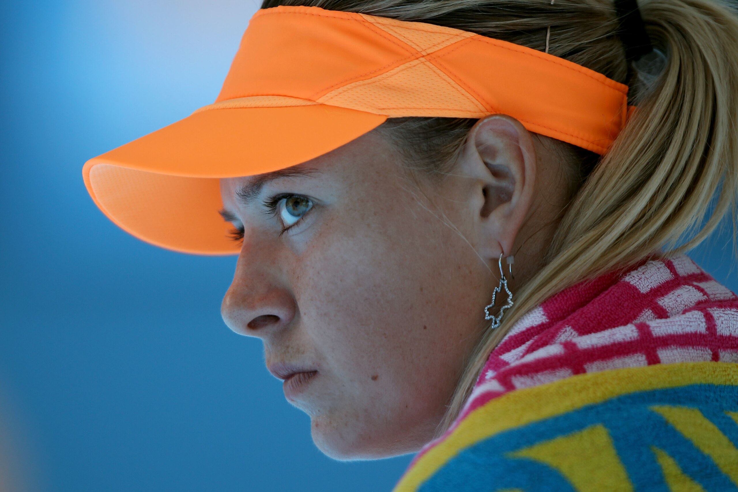 MELBOURNE, AUSTRALIA - JANUARY 17: Maria Sharapova of Russia looks on between games in her first round match against Tamarine Tanasugarn of Thailand during day one of the 2011 Australian Open at Melbourne Park on January 17, 2011 in Melbourne, Australia. MELBOURNE, AUSTRALIA - JANUARY 17: Maria Sharapova of Russia looks on between games in her first round match against Tamarine Tanasugarn of Thailand during day one of the 2011 Australian Open at Melbourne Park on January 17, 2011 in Melbourne, Australia.