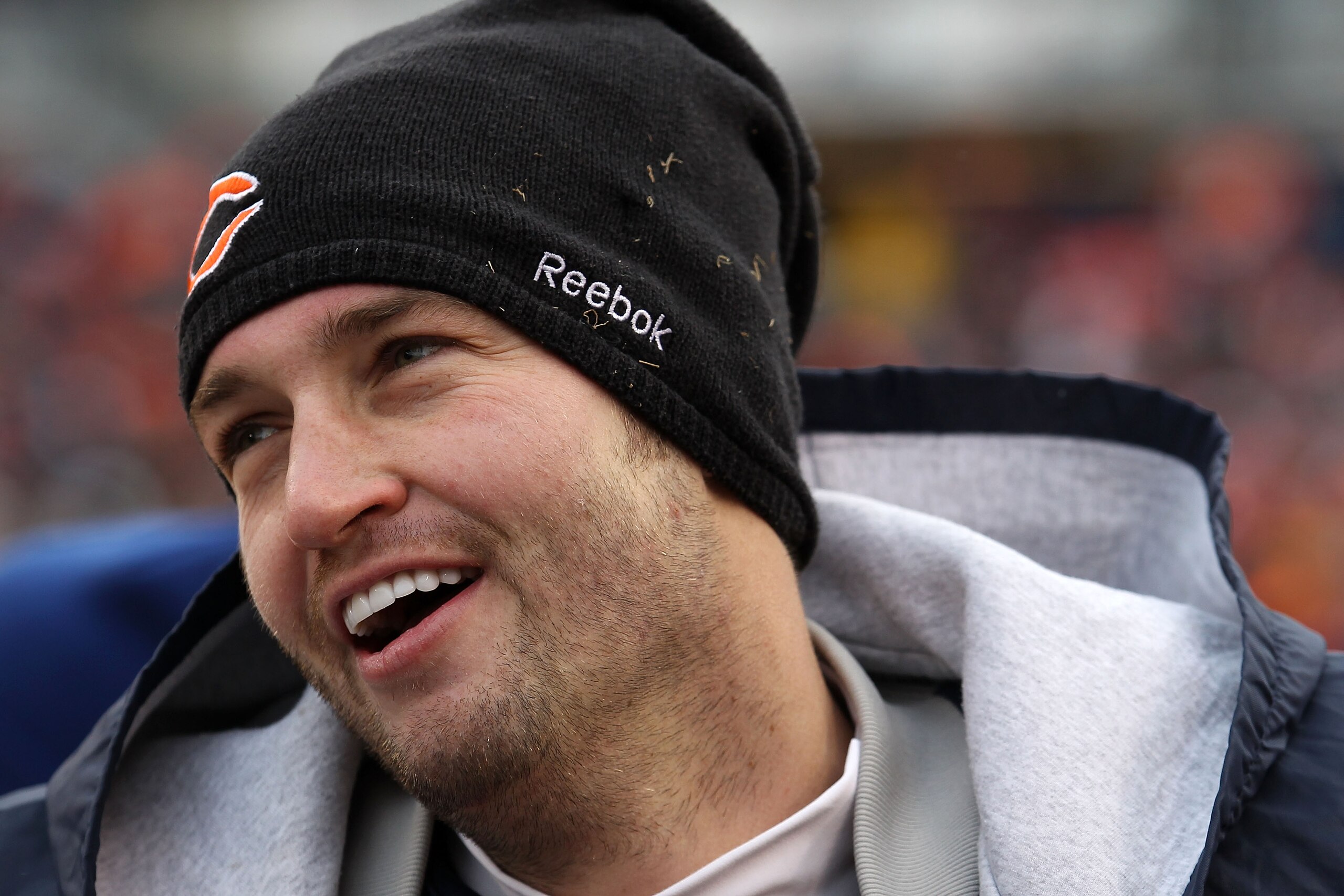 CHICAGO, IL - JANUARY 16: Quarterback Jay Cutler #6 of the Chicago Bears smiles late in the second half against the Seattle Seahawks in the 2011 NFC divisional playoff game at Soldier Field on January 16, 2011 in Chicago, Illinois. (Photo by Jonathan Da CHICAGO, IL - JANUARY 16: Quarterback Jay Cutler #6 of the Chicago Bears smiles late in the second half against the Seattle Seahawks in the 2011 NFC divisional playoff game at Soldier Field on January 16, 2011 in Chicago, Illinois. (Photo by Jonathan Da
