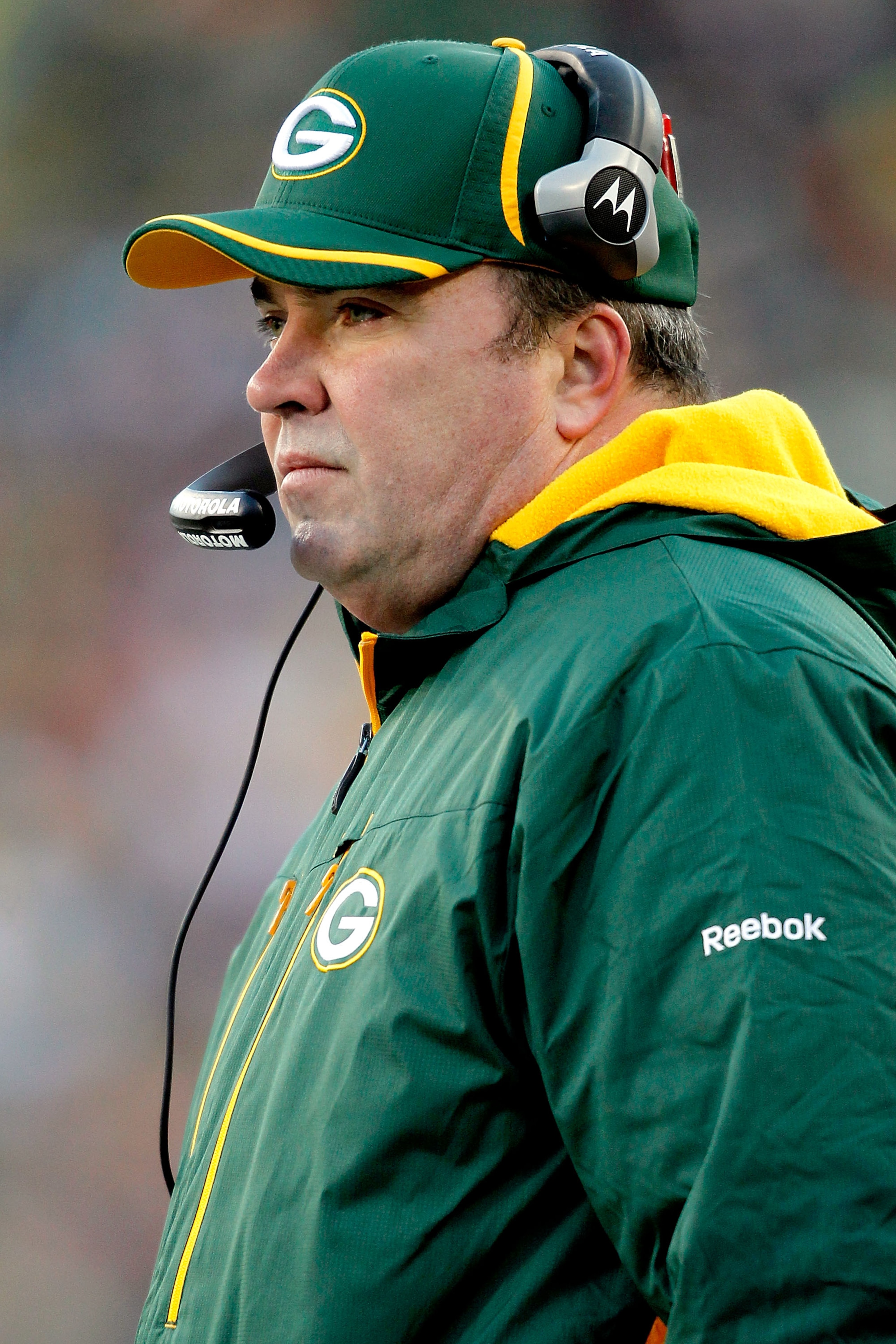 GREEN BAY, WI - JANUARY 02:  Head coach Mike McCarthy of the Green Bay Packers on the sidelines against the Chicago Bears at Lambeau Field on January 2, 2011 in Green Bay, Wisconsin.  (Photo by Matthew Stockman/Getty Images)