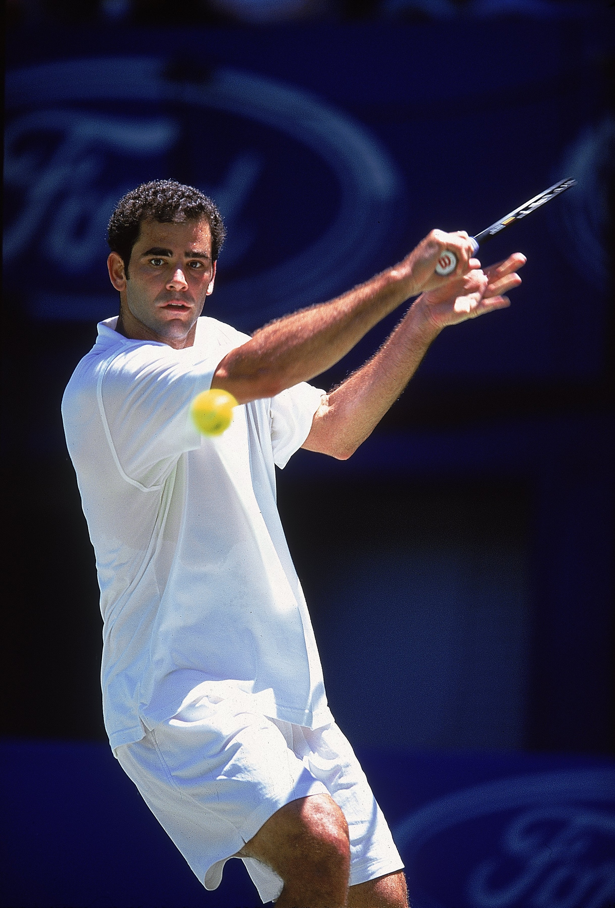 19 Jan 2001: Pete Sampras of the USA in action during the Australian Open 2001 third round match played at Melbourne Park, in Melbourne, Australia. \ Mandatory Credit: Clive Brunskill /Allsport 19 Jan 2001: Pete Sampras of the USA in action during the Australian Open 2001 third round match played at Melbourne Park, in Melbourne, Australia. \ Mandatory Credit: Clive Brunskill /Allsport